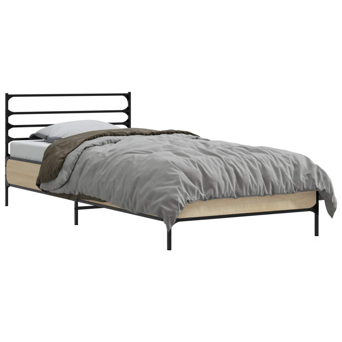 Bedframe Sonoma Eiken 80 x 200 cm Bewerkt hout is nu te koop bij PeponiXL, paradijselijk wonen!