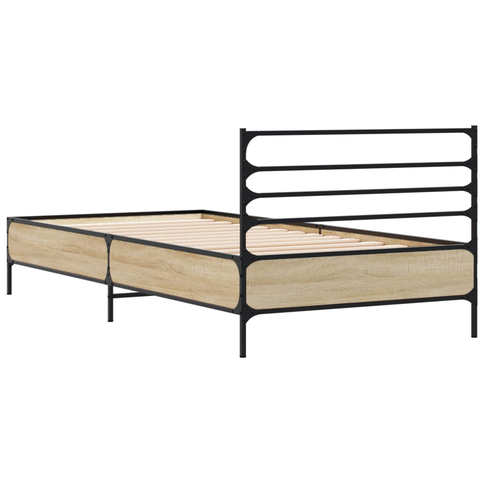 Bedframe Sonoma Eiken 80 x 200 cm Bewerkt hout is nu te koop bij PeponiXL, paradijselijk wonen!
