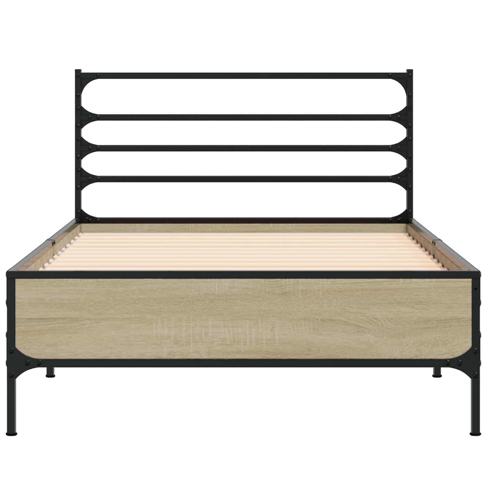 Bedframe Sonoma Eiken 80 x 200 cm Bewerkt hout is nu te koop bij PeponiXL, paradijselijk wonen!