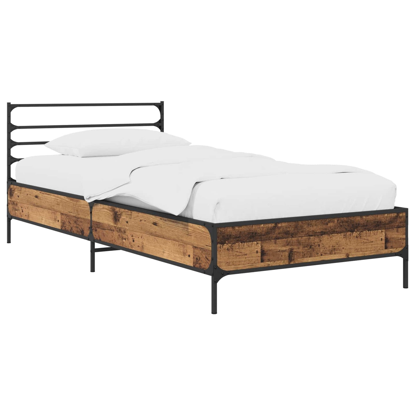 Bedframe Oud hout 80 x 200 cm Bewerkt hout is nu te koop bij PeponiXL, paradijselijk wonen!