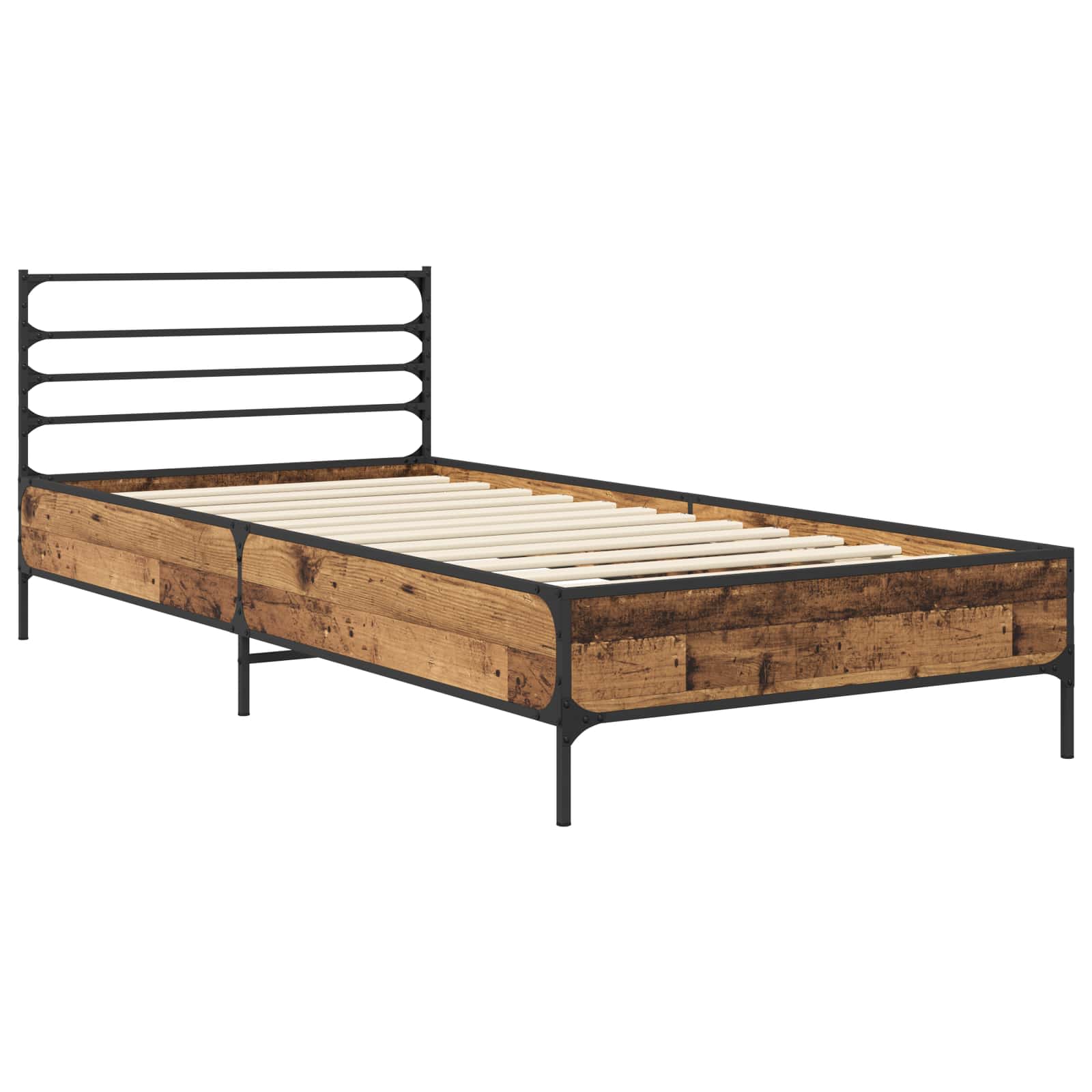 Bedframe Oud hout 80 x 200 cm Bewerkt hout is nu te koop bij PeponiXL, paradijselijk wonen!