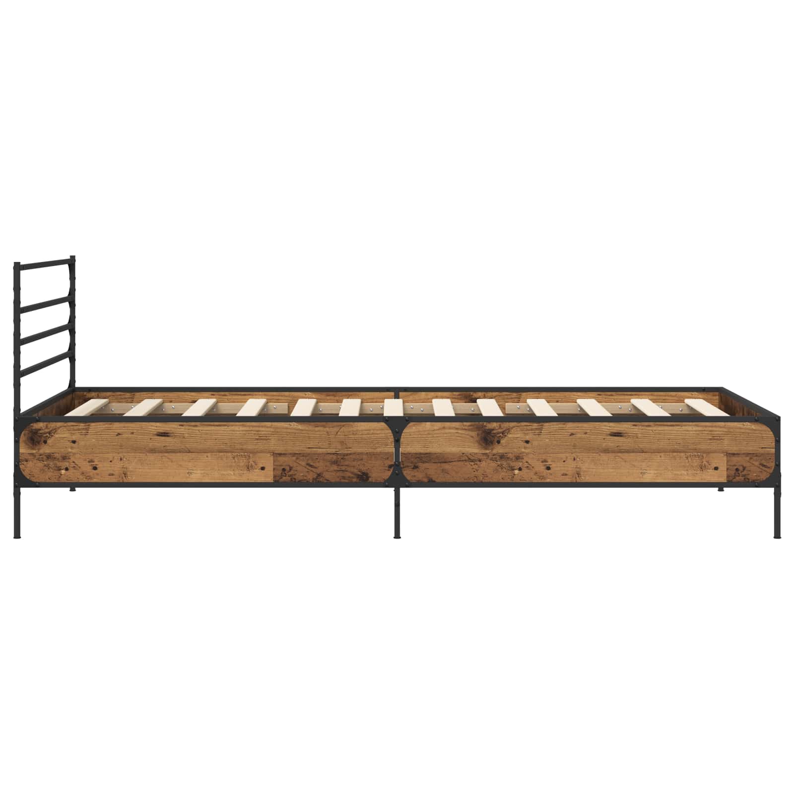 Bedframe Oud hout 80 x 200 cm Bewerkt hout is nu te koop bij PeponiXL, paradijselijk wonen!