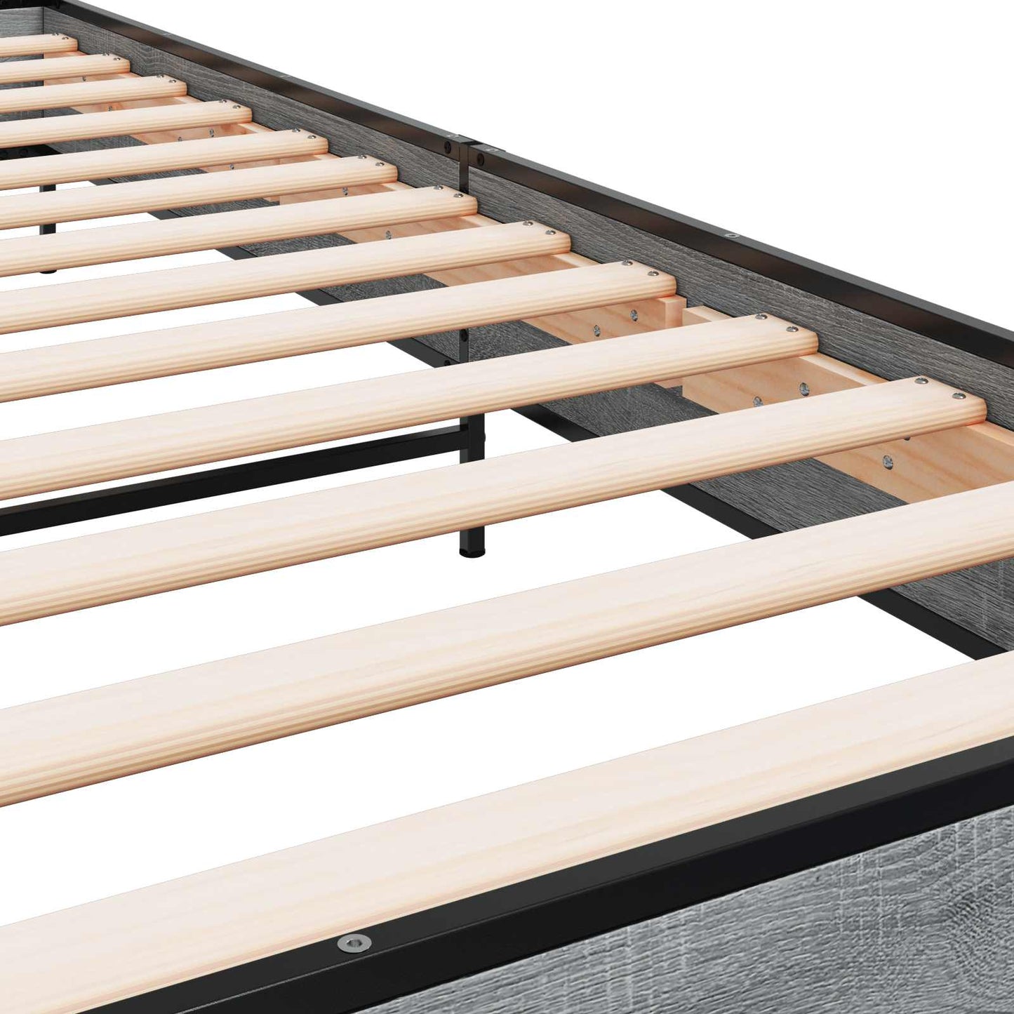 Bedframe Grijs Sonoma 80 x 200 cm Bewerkt hout is nu te koop bij PeponiXL, paradijselijk wonen!