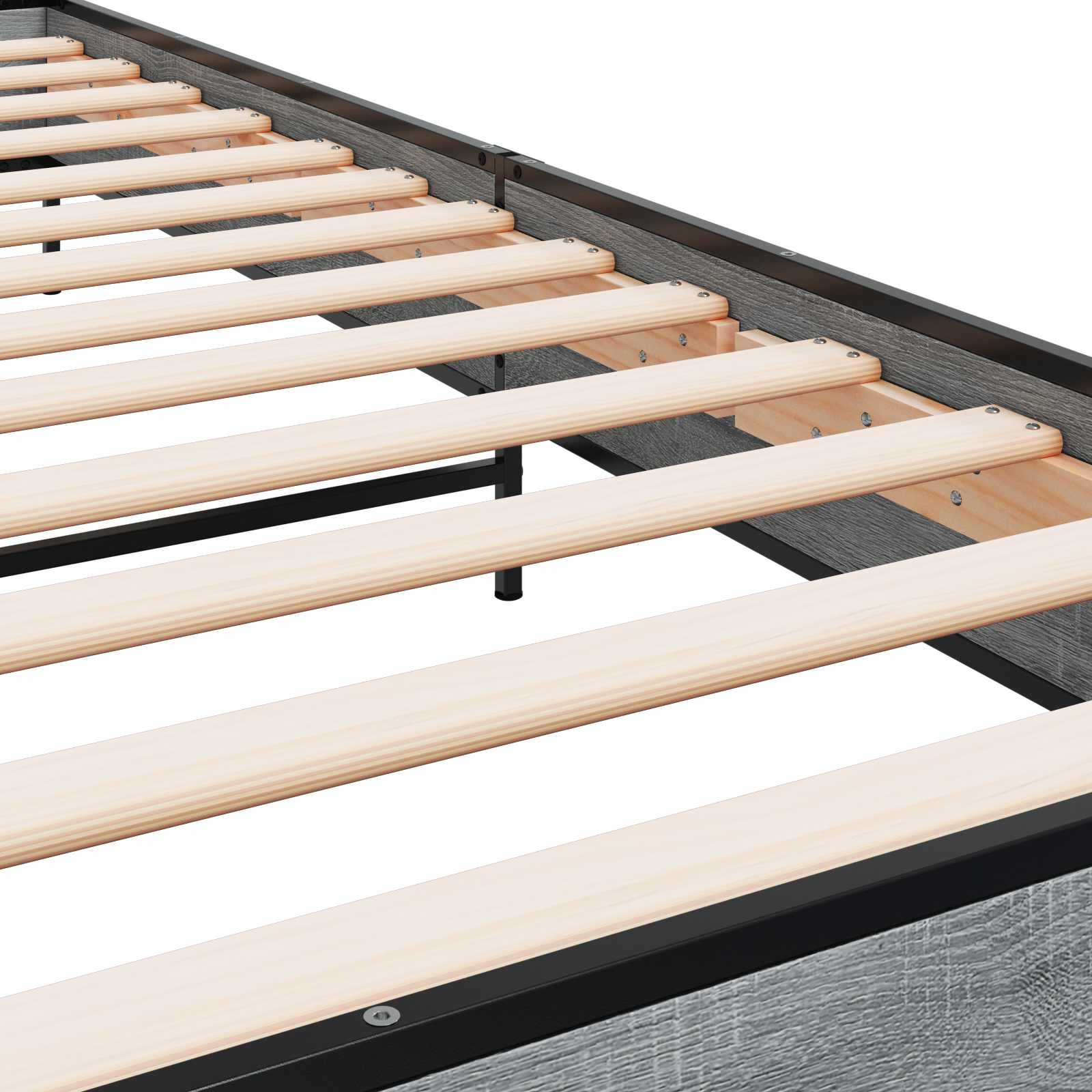 Bedframe Grijs Sonoma 80 x 200 cm Bewerkt hout is nu te koop bij PeponiXL, paradijselijk wonen!