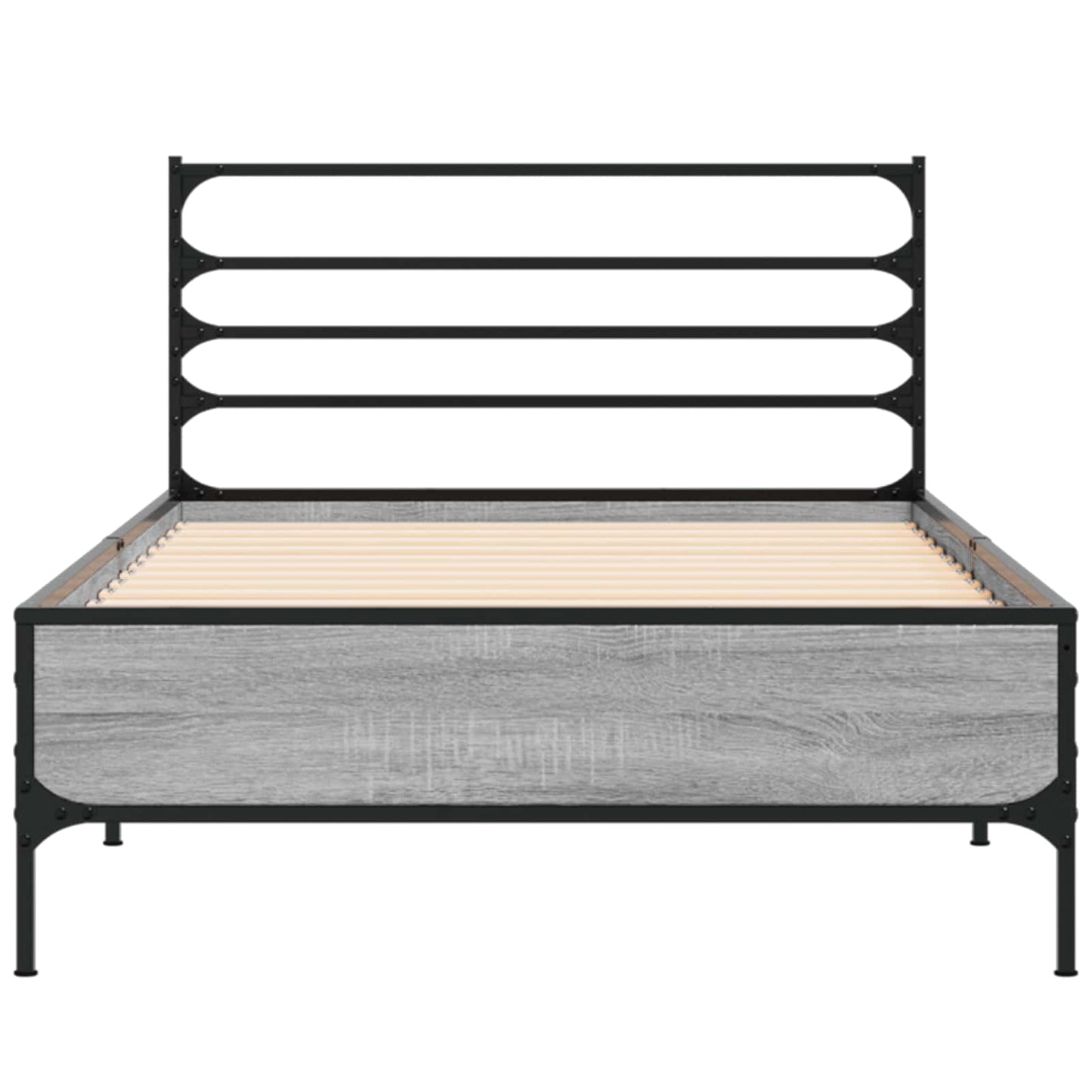 Bedframe Grijs Sonoma 80 x 200 cm Bewerkt hout is nu te koop bij PeponiXL, paradijselijk wonen!