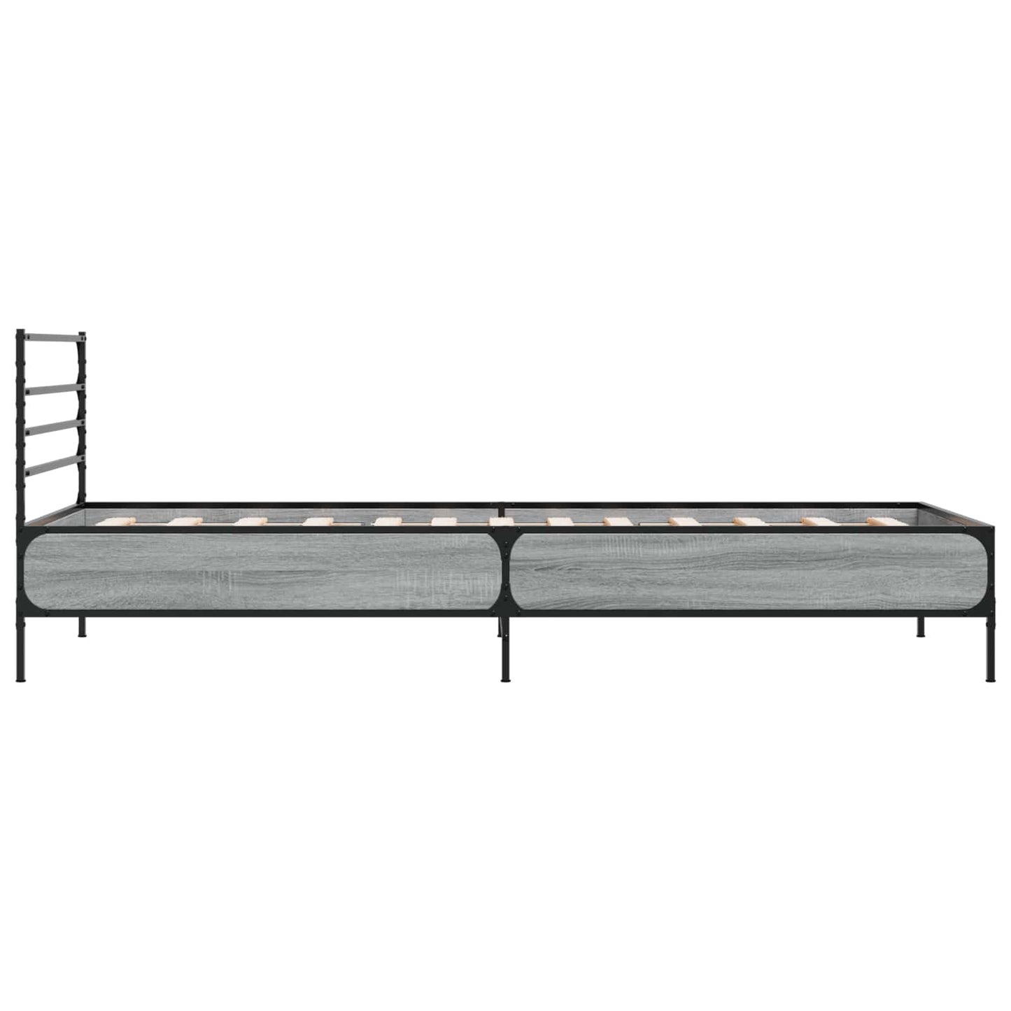 Bedframe Grijs Sonoma 80 x 200 cm Bewerkt hout is nu te koop bij PeponiXL, paradijselijk wonen!