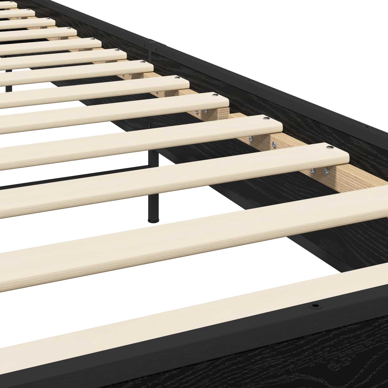 Bedframe Zwart eiken 80 x 200 cm Bewerkt hout is nu te koop bij PeponiXL, paradijselijk wonen!