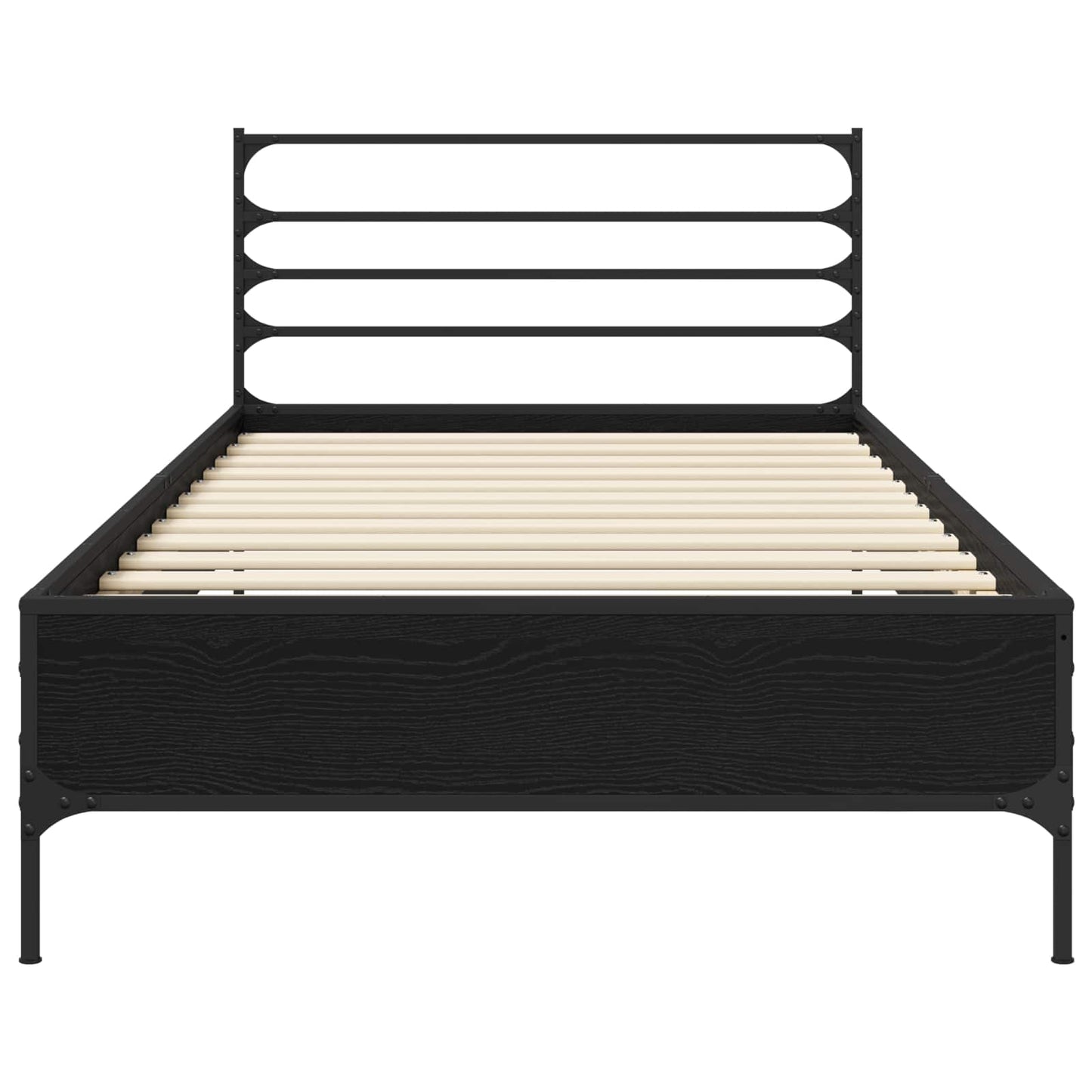 Bedframe Zwart eiken 80 x 200 cm Bewerkt hout is nu te koop bij PeponiXL, paradijselijk wonen!