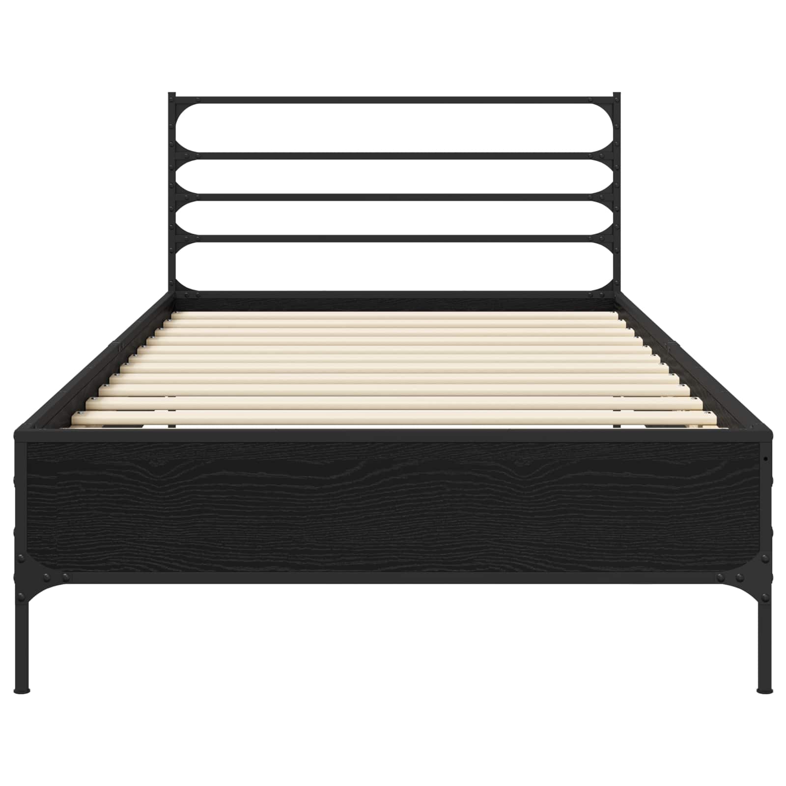 Bedframe Zwart eiken 80 x 200 cm Bewerkt hout is nu te koop bij PeponiXL, paradijselijk wonen!