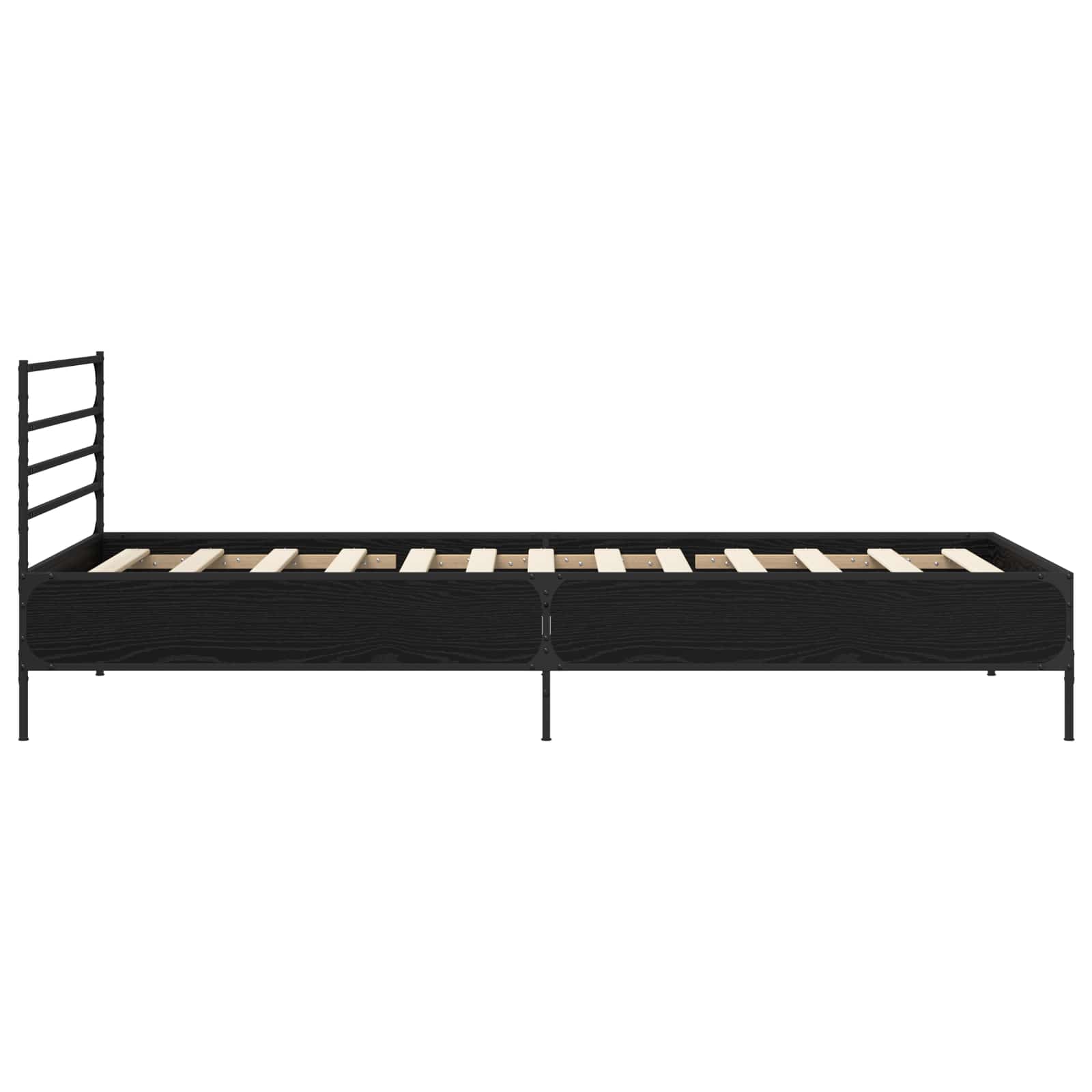 Bedframe Zwart eiken 80 x 200 cm Bewerkt hout is nu te koop bij PeponiXL, paradijselijk wonen!