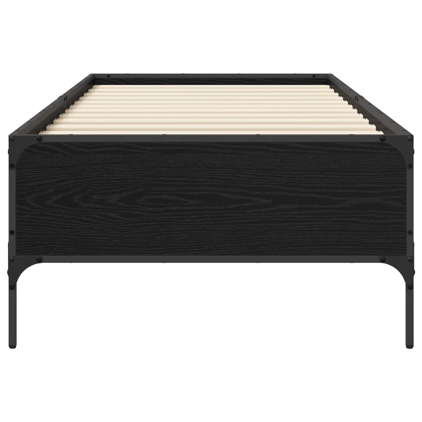 Bedframe Zwart eiken 80 x 200 cm Bewerkt hout is nu te koop bij PeponiXL, paradijselijk wonen!