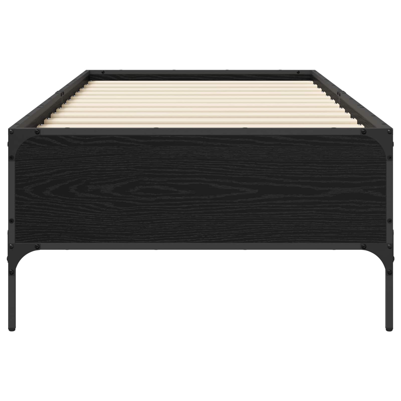 Bedframe Zwart eiken 80 x 200 cm Bewerkt hout is nu te koop bij PeponiXL, paradijselijk wonen!