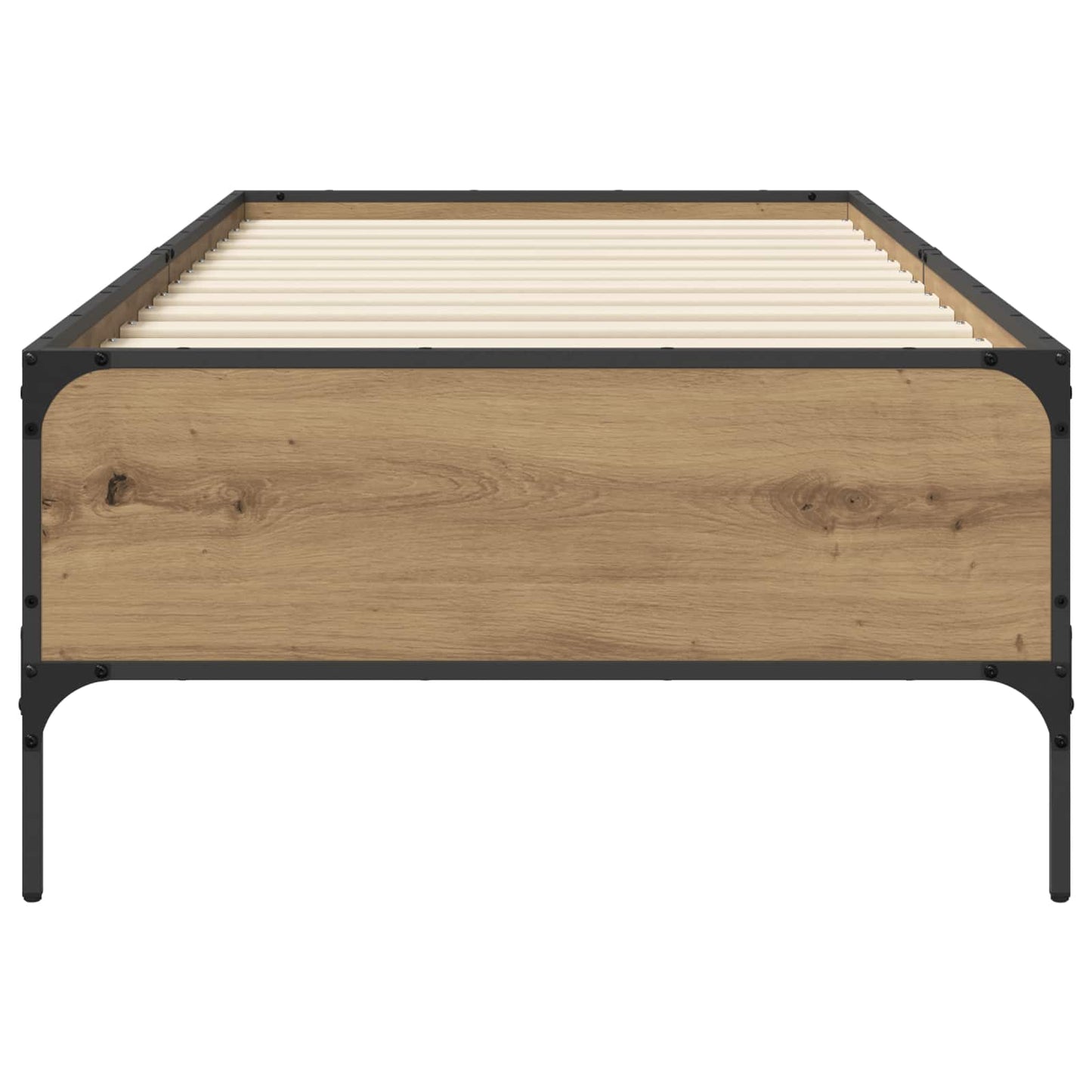 Bedframe Artisanaal eiken 80 x 200 cm Bewerkt hout is nu te koop bij PeponiXL, paradijselijk wonen!