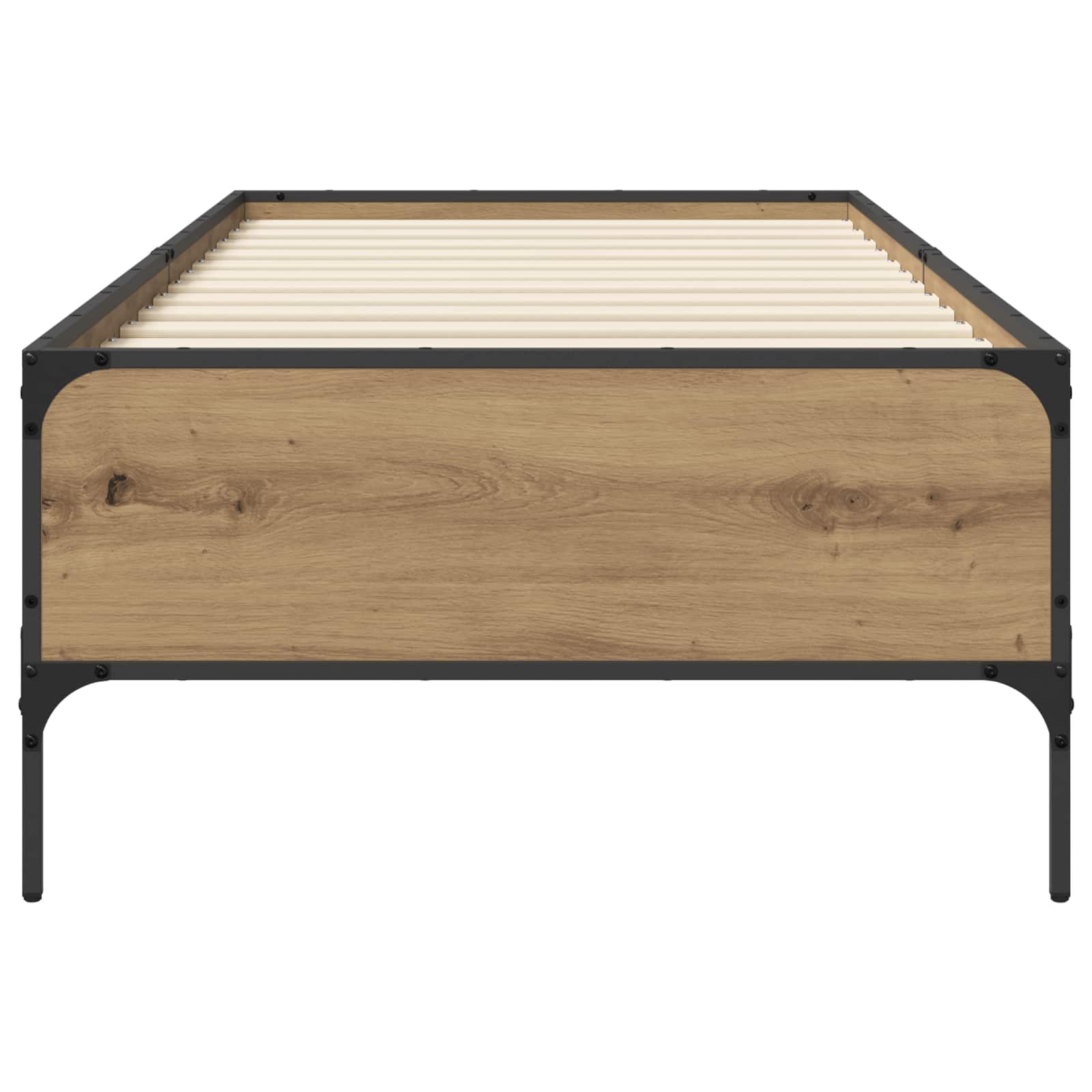 Bedframe Artisanaal eiken 80 x 200 cm Bewerkt hout is nu te koop bij PeponiXL, paradijselijk wonen!