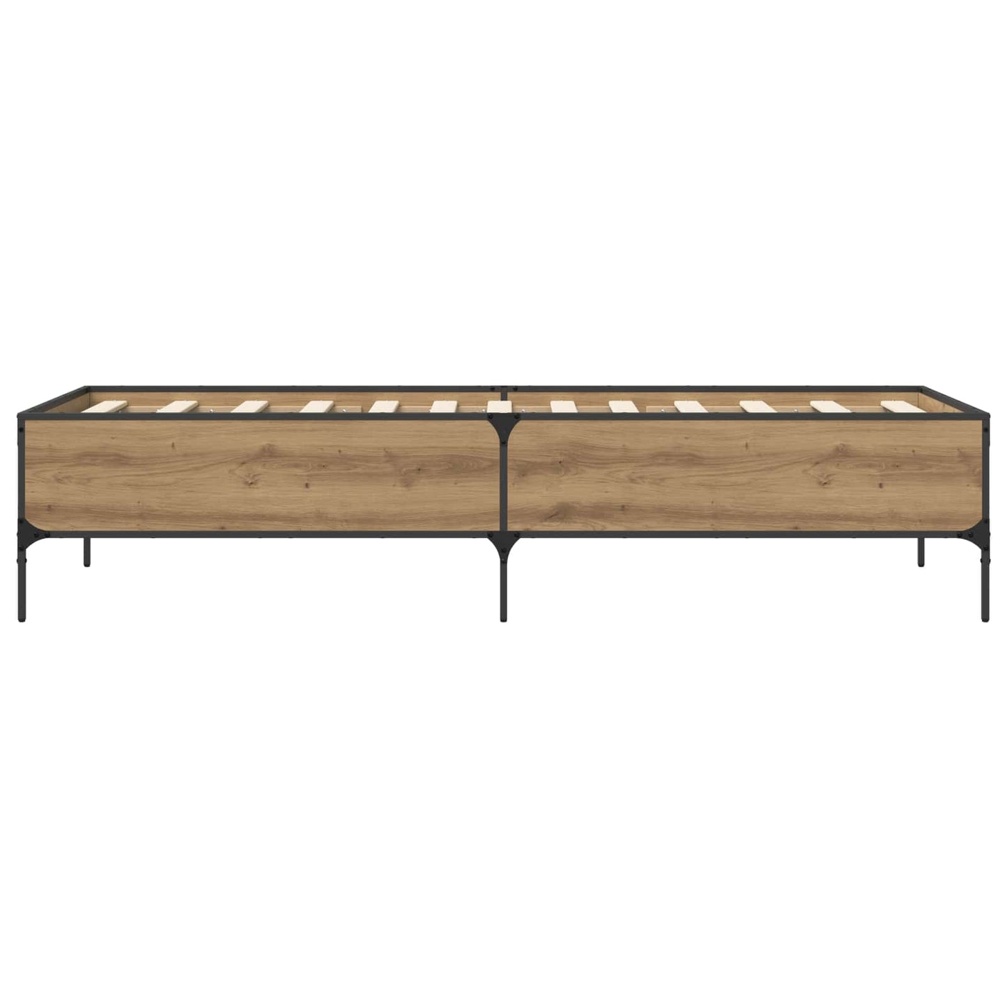 Bedframe Artisanaal eiken 80 x 200 cm Bewerkt hout is nu te koop bij PeponiXL, paradijselijk wonen!
