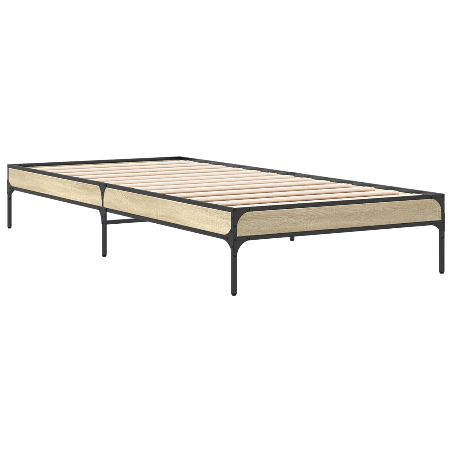Bedframe Sonoma Eiken 80 x 200 cm Bewerkt hout is nu te koop bij PeponiXL, paradijselijk wonen!
