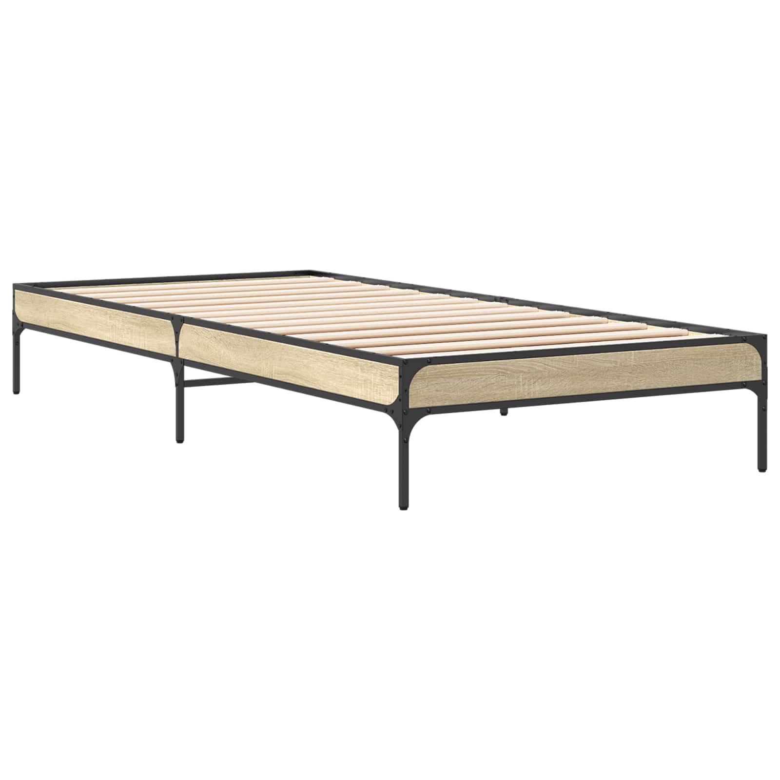 Bedframe Sonoma Eiken 80 x 200 cm Bewerkt hout is nu te koop bij PeponiXL, paradijselijk wonen!