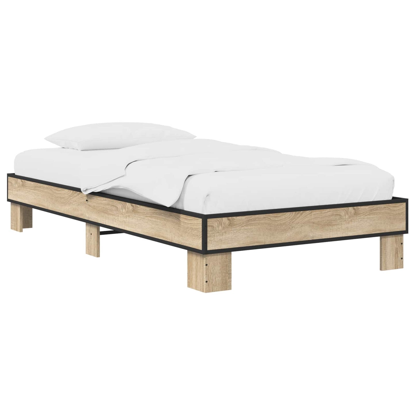 Bedframe Sonoma Eiken 80 x 200 cm Bewerkt hout is nu te koop bij PeponiXL, paradijselijk wonen!