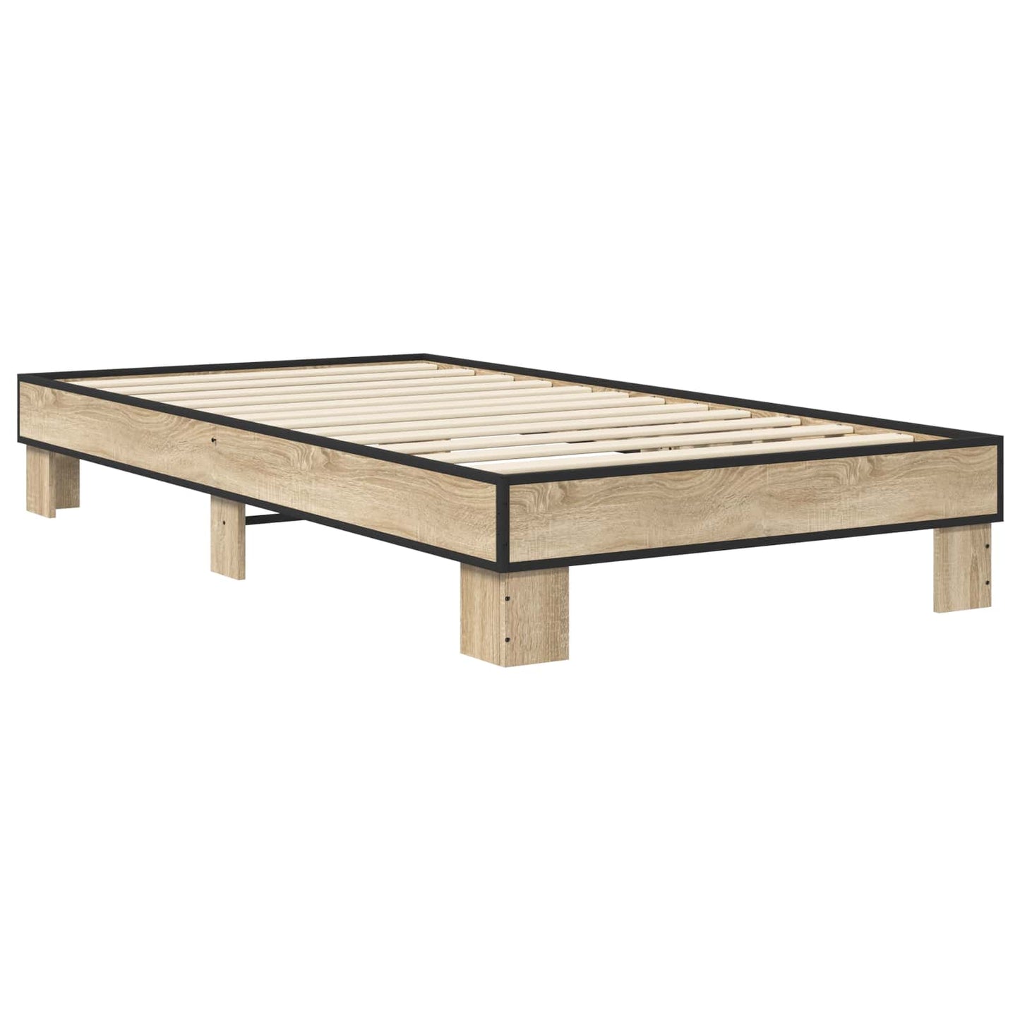 Bedframe Sonoma Eiken 80 x 200 cm Bewerkt hout is nu te koop bij PeponiXL, paradijselijk wonen!
