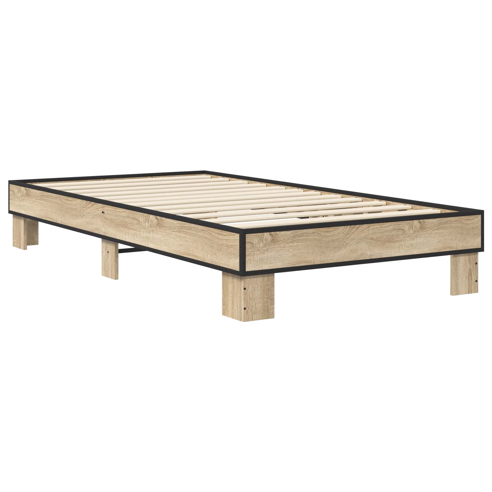 Bedframe Sonoma Eiken 80 x 200 cm Bewerkt hout is nu te koop bij PeponiXL, paradijselijk wonen!