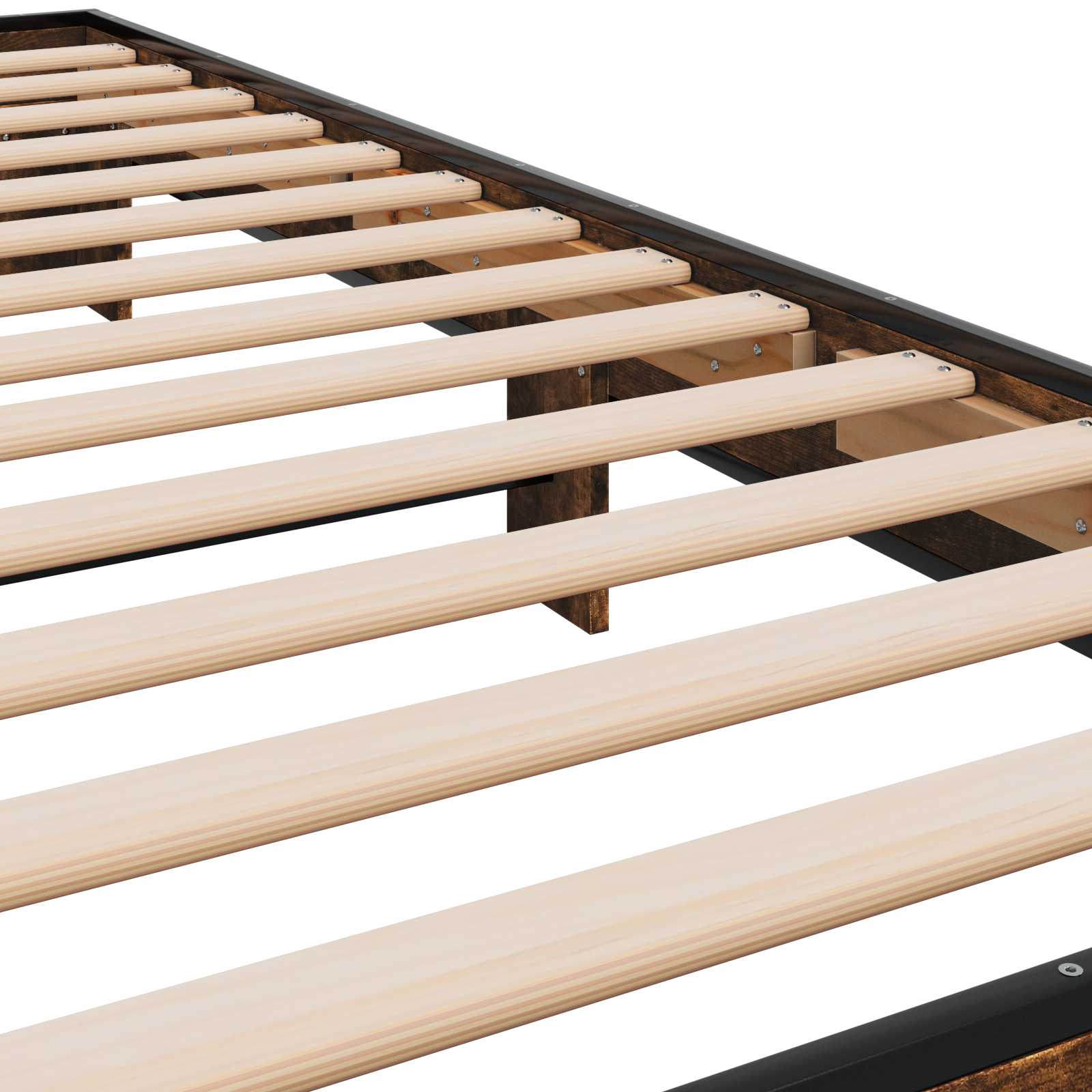 Bedframe Gerookt eiken 80 x 200 cm Bewerkt hout is nu te koop bij PeponiXL, paradijselijk wonen!