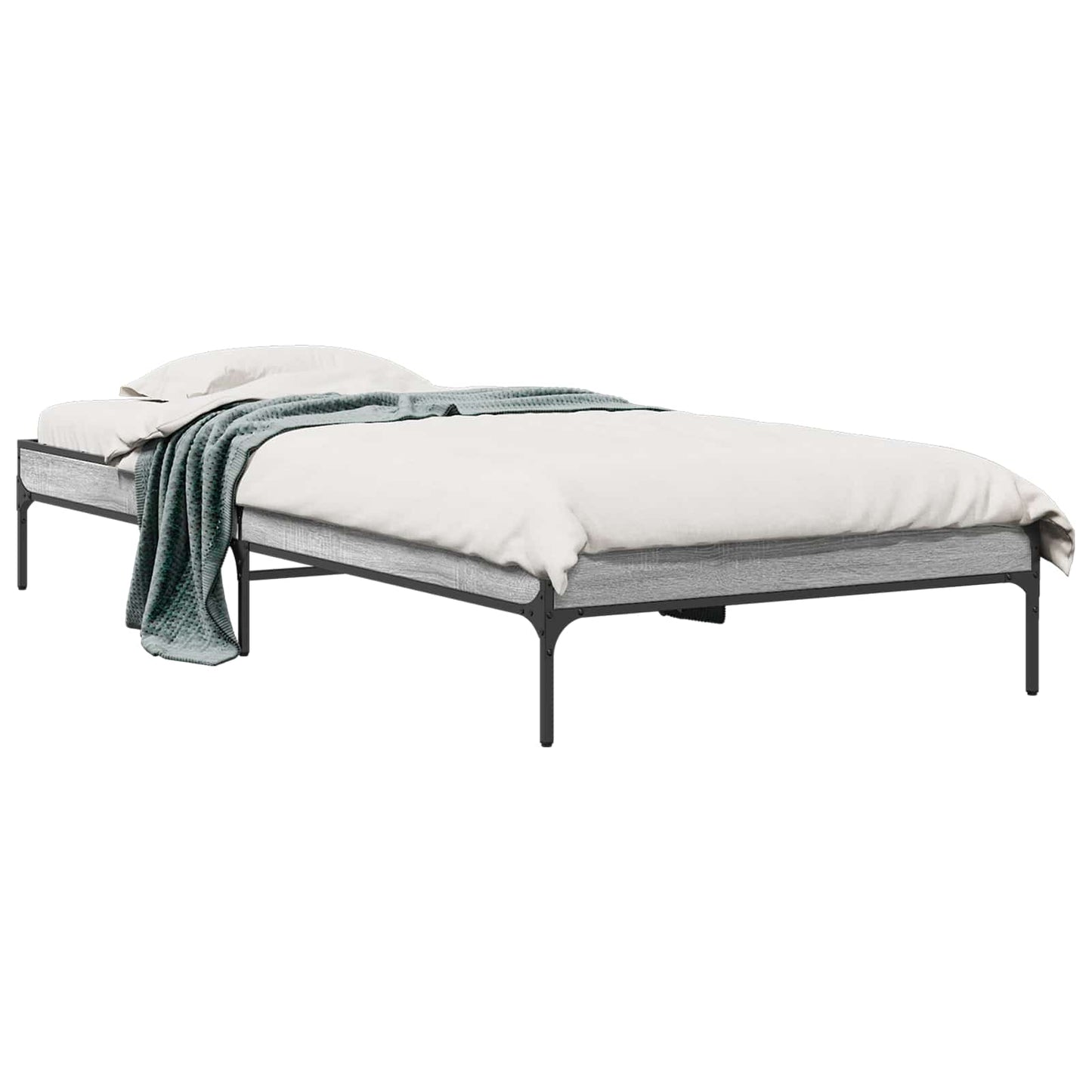 Bedframe Grijs Sonoma 80 x 200 cm Bewerkt hout is nu te koop bij PeponiXL, paradijselijk wonen!