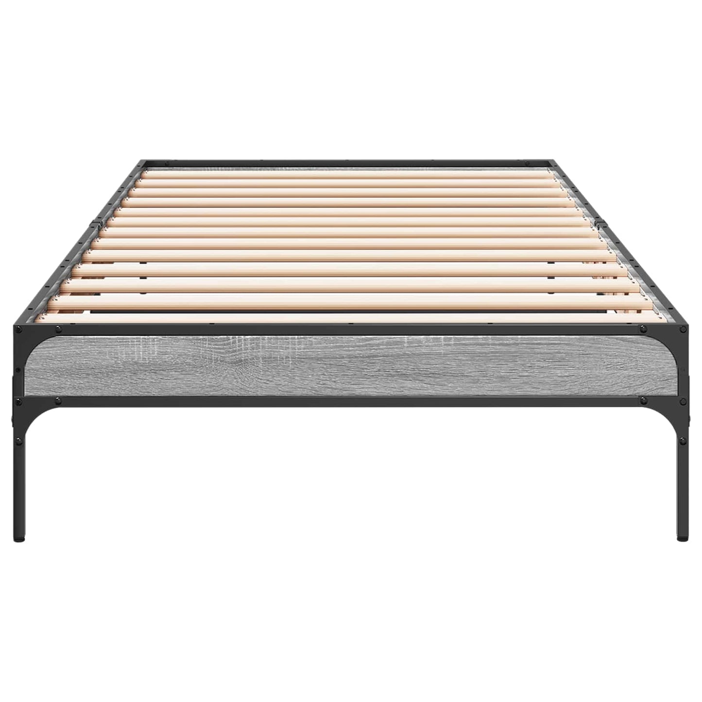 Bedframe Grijs Sonoma 80 x 200 cm Bewerkt hout is nu te koop bij PeponiXL, paradijselijk wonen!