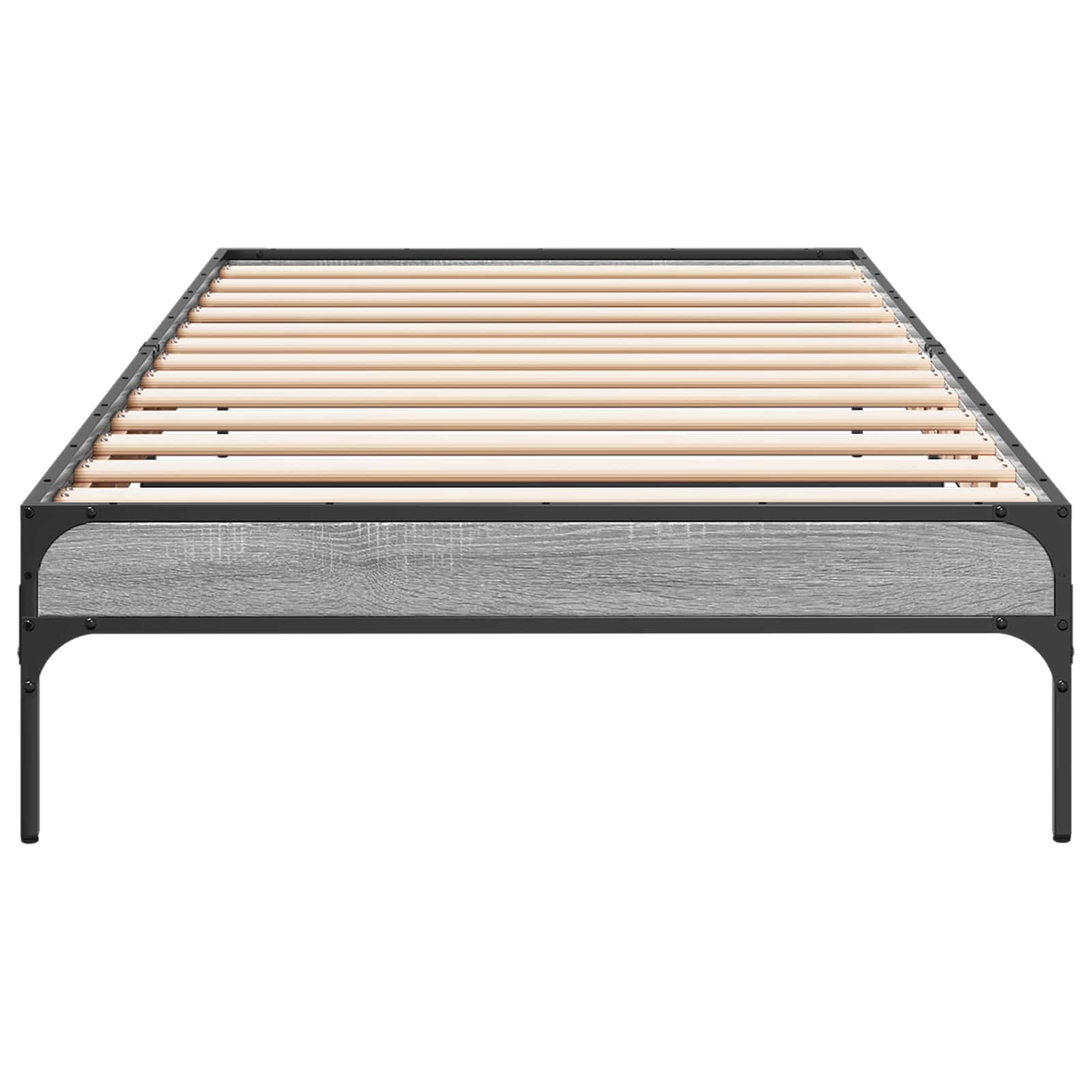 Bedframe Grijs Sonoma 80 x 200 cm Bewerkt hout is nu te koop bij PeponiXL, paradijselijk wonen!