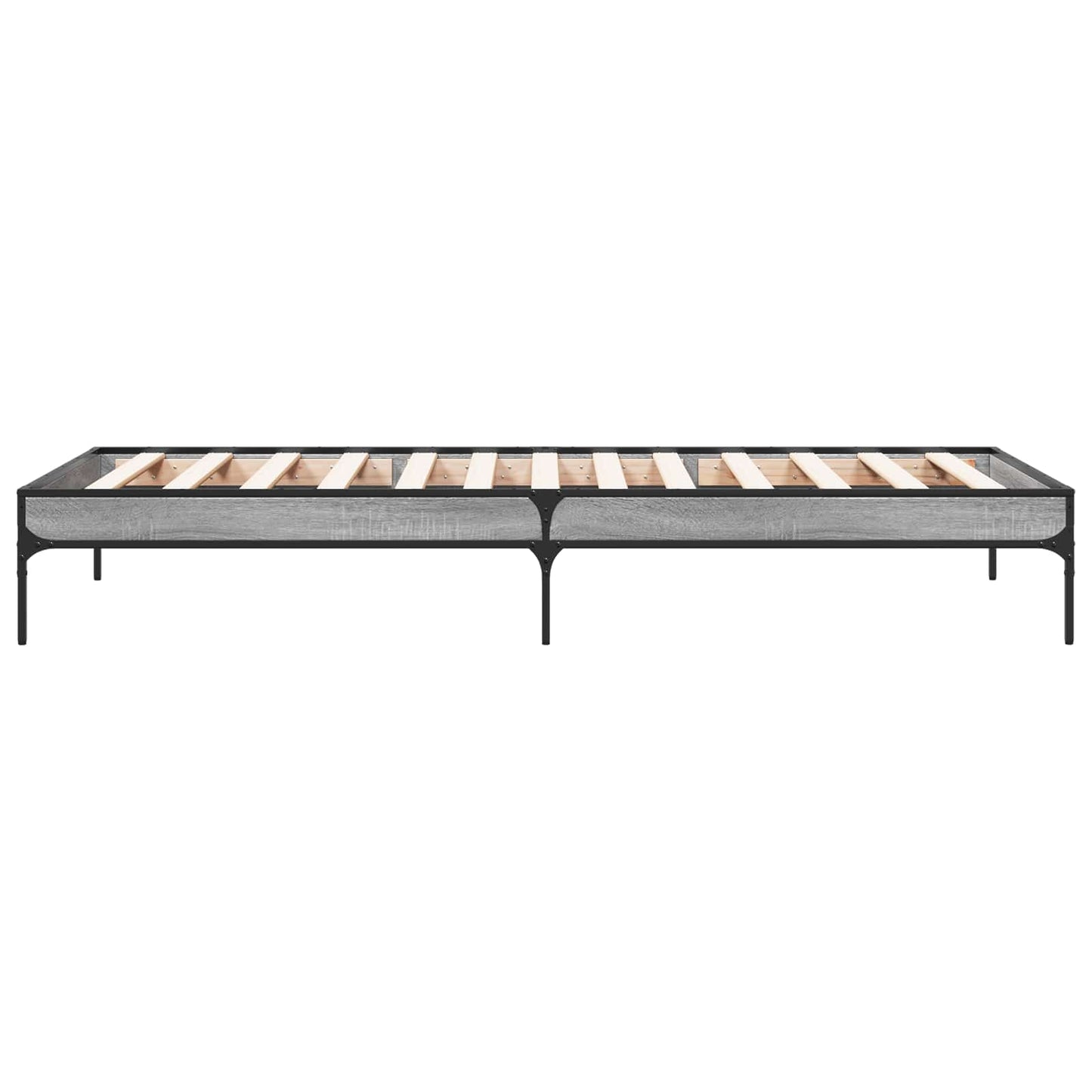 Bedframe Grijs Sonoma 80 x 200 cm Bewerkt hout is nu te koop bij PeponiXL, paradijselijk wonen!