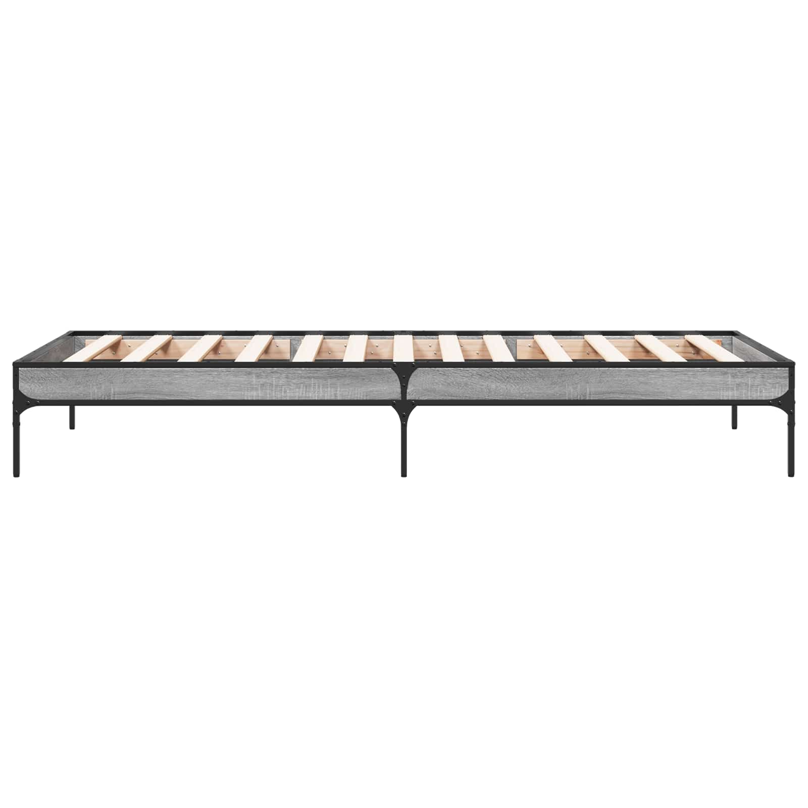 Bedframe Grijs Sonoma 80 x 200 cm Bewerkt hout is nu te koop bij PeponiXL, paradijselijk wonen!