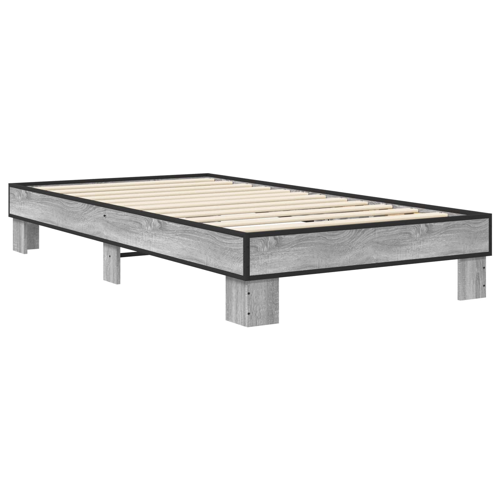 Bedframe Grijs Sonoma 80 x 200 cm Bewerkt hout is nu te koop bij PeponiXL, paradijselijk wonen!