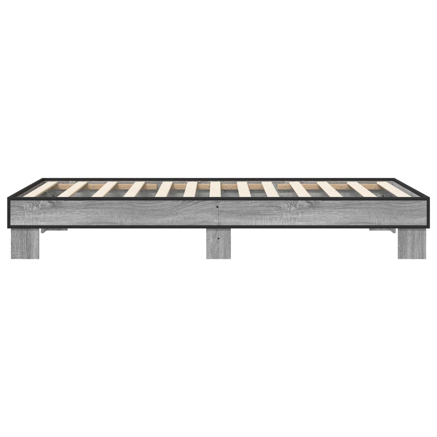 Bedframe Grijs Sonoma 80 x 200 cm Bewerkt hout is nu te koop bij PeponiXL, paradijselijk wonen!