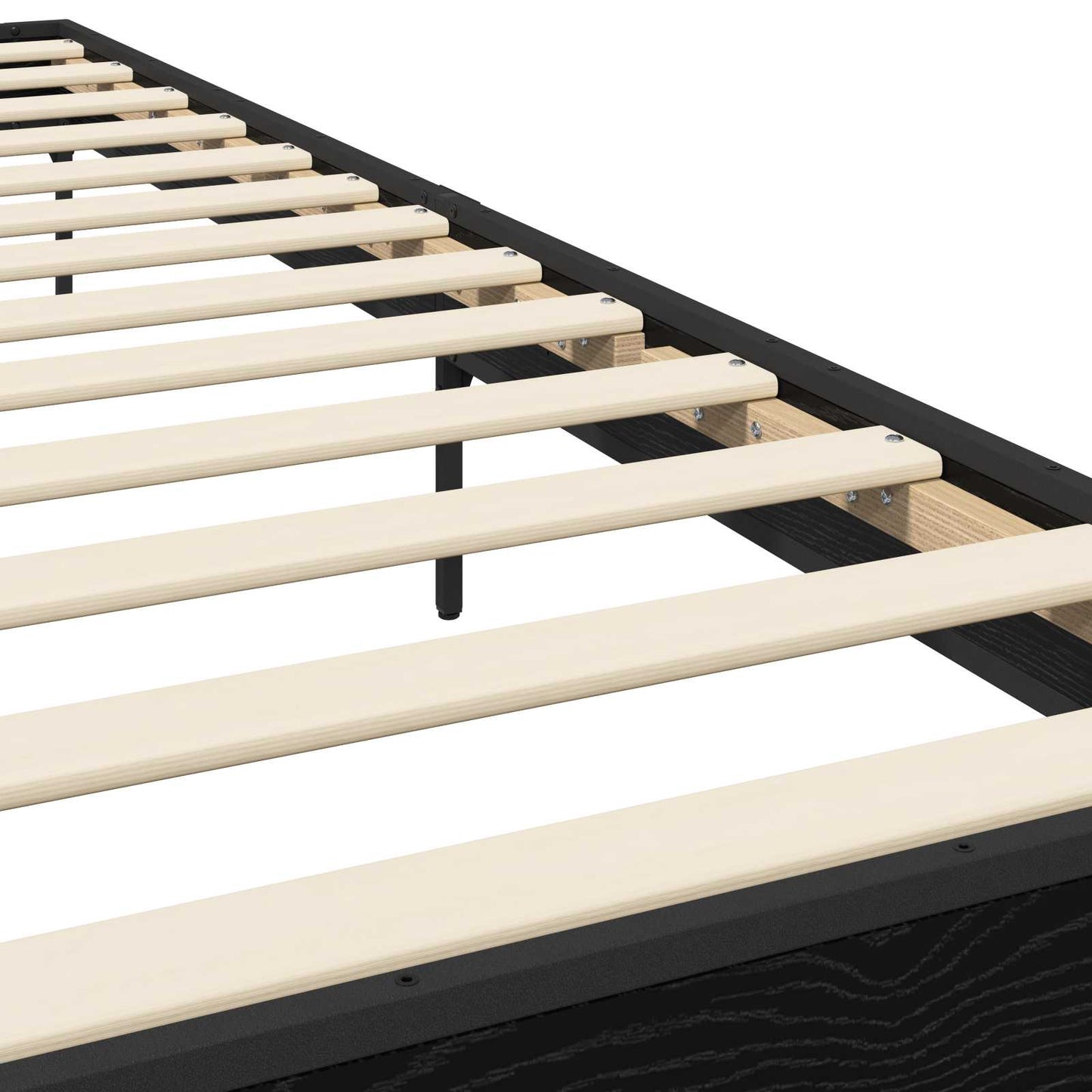 Bedframe Zwart eiken 80 x 200 cm Bewerkt hout is nu te koop bij PeponiXL, paradijselijk wonen!