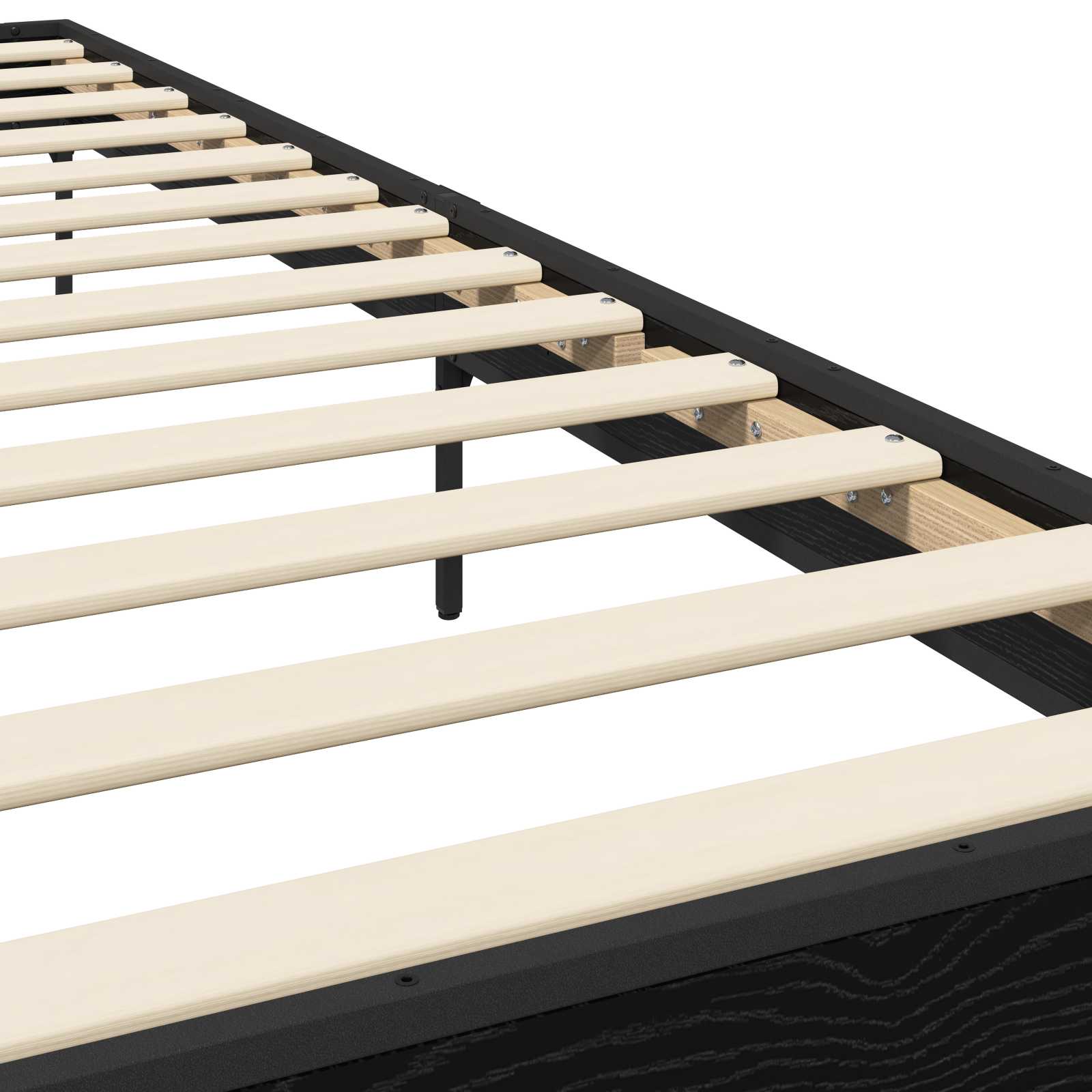 Bedframe Zwart eiken 80 x 200 cm Bewerkt hout is nu te koop bij PeponiXL, paradijselijk wonen!