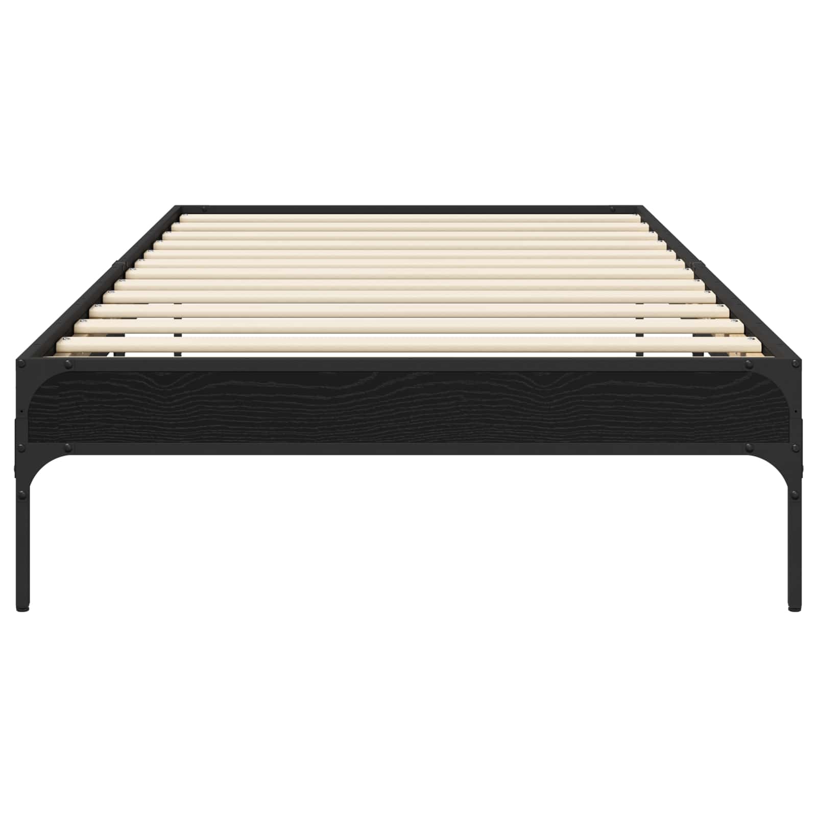Bedframe Zwart eiken 80 x 200 cm Bewerkt hout is nu te koop bij PeponiXL, paradijselijk wonen!