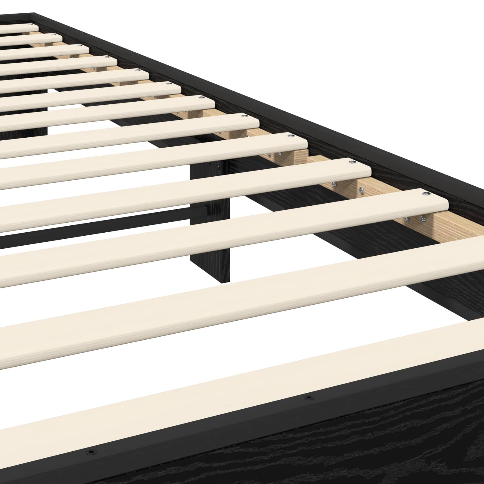 Bedframe Zwart eiken 80 x 200 cm Bewerkt hout is nu te koop bij PeponiXL, paradijselijk wonen!