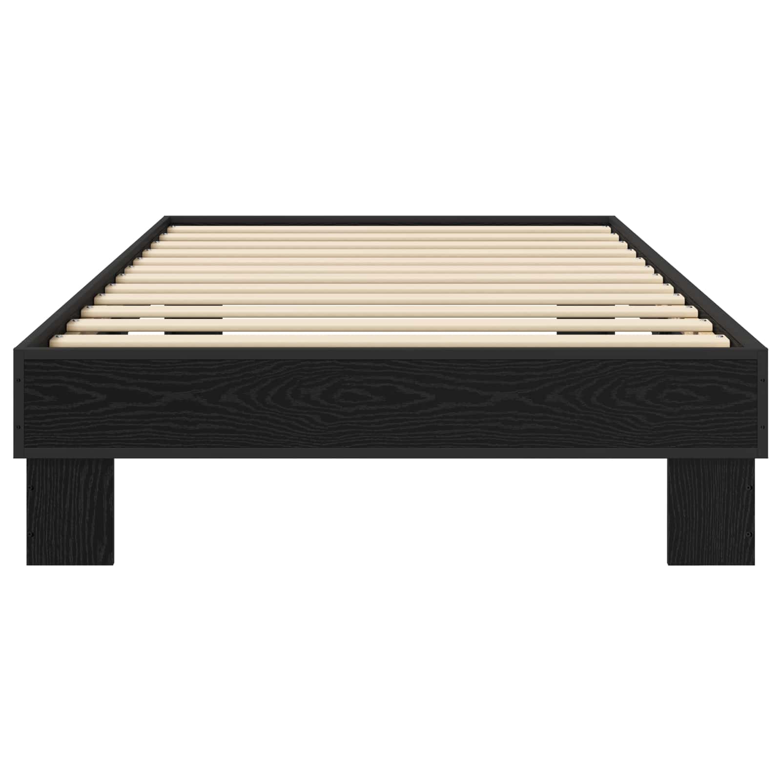 Bedframe Zwart eiken 80 x 200 cm Bewerkt hout is nu te koop bij PeponiXL, paradijselijk wonen!