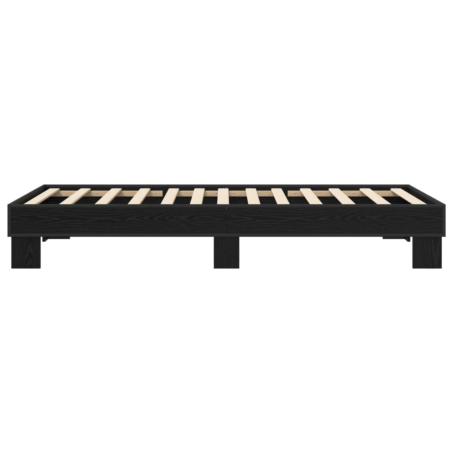 Bedframe Zwart eiken 80 x 200 cm Bewerkt hout is nu te koop bij PeponiXL, paradijselijk wonen!