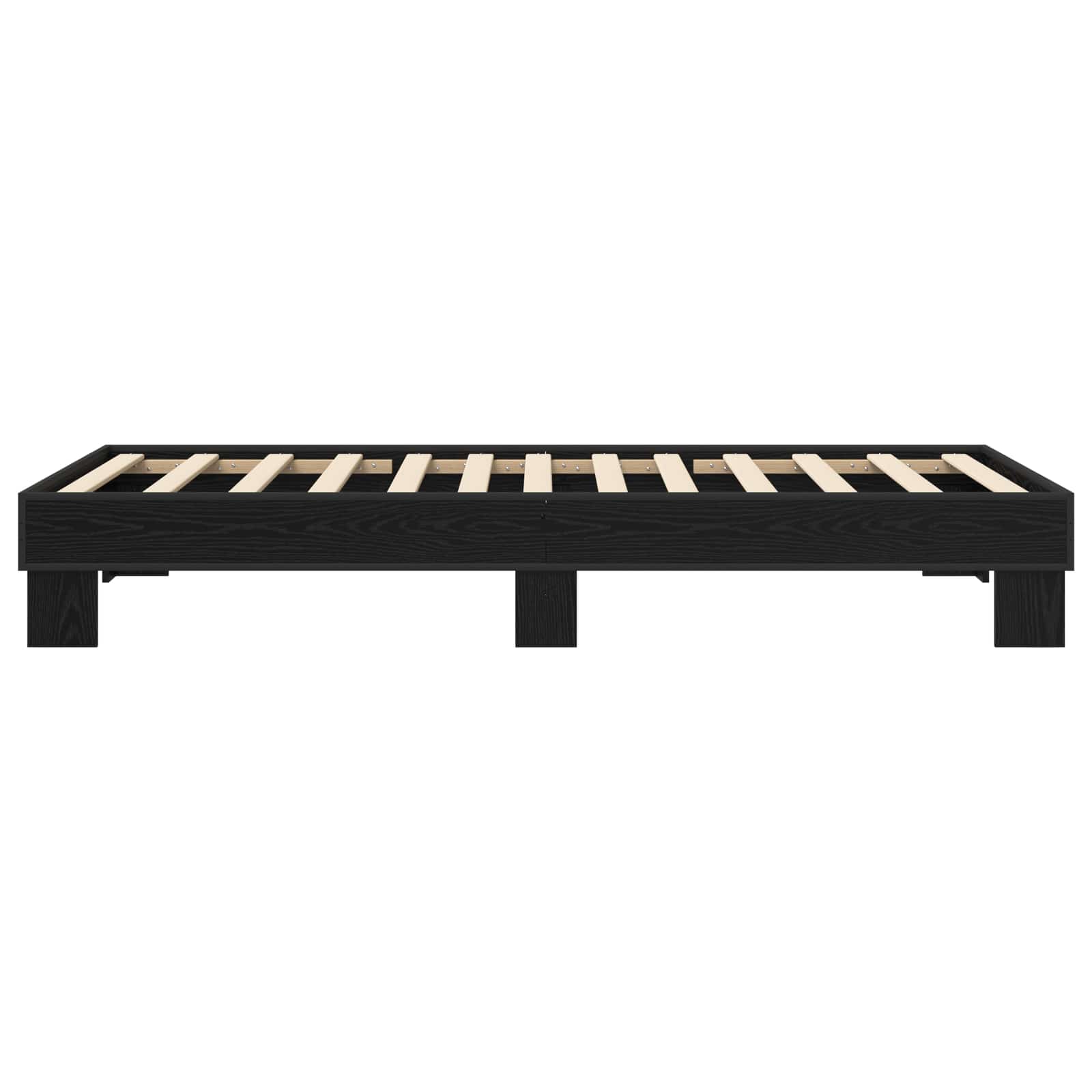 Bedframe Zwart eiken 80 x 200 cm Bewerkt hout is nu te koop bij PeponiXL, paradijselijk wonen!