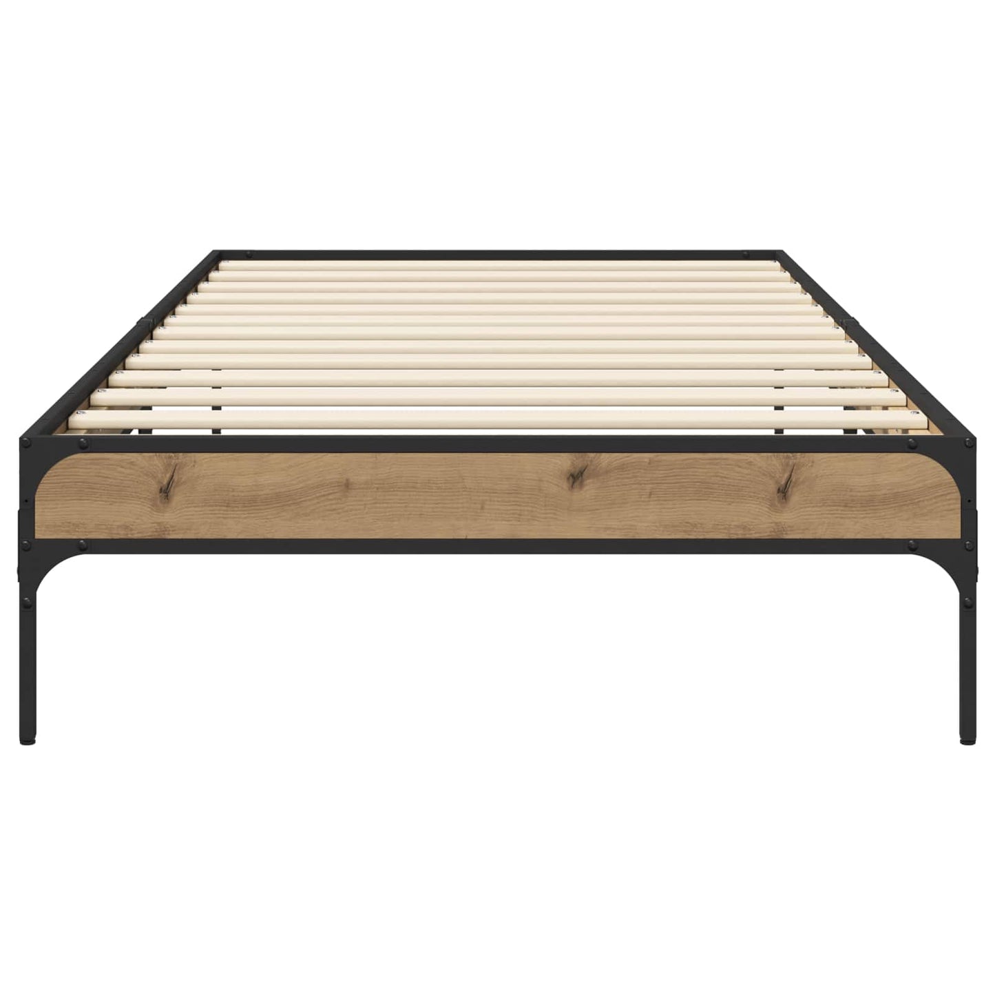 Bedframe Artisanaal eiken 80 x 200 cm Bewerkt hout is nu te koop bij PeponiXL, paradijselijk wonen!