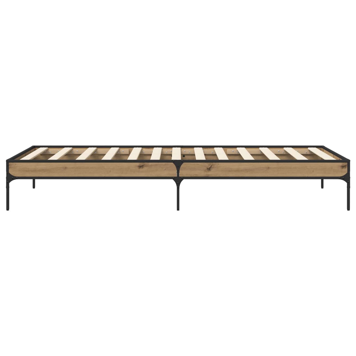 Bedframe Artisanaal eiken 80 x 200 cm Bewerkt hout is nu te koop bij PeponiXL, paradijselijk wonen!