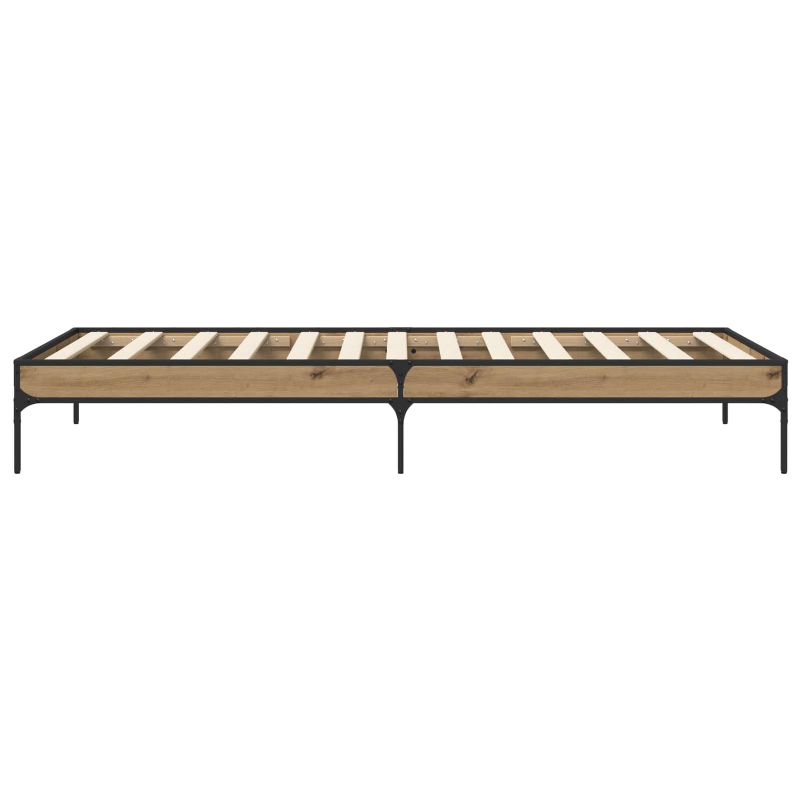 Bedframe Artisanaal eiken 80 x 200 cm Bewerkt hout is nu te koop bij PeponiXL, paradijselijk wonen!