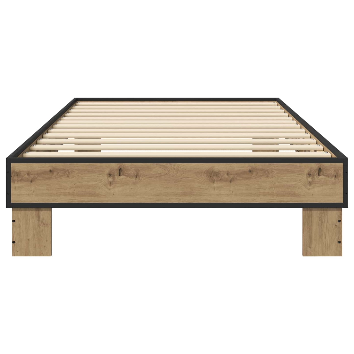 Bedframe Artisanaal eiken 80 x 200 cm Bewerkt hout is nu te koop bij PeponiXL, paradijselijk wonen!