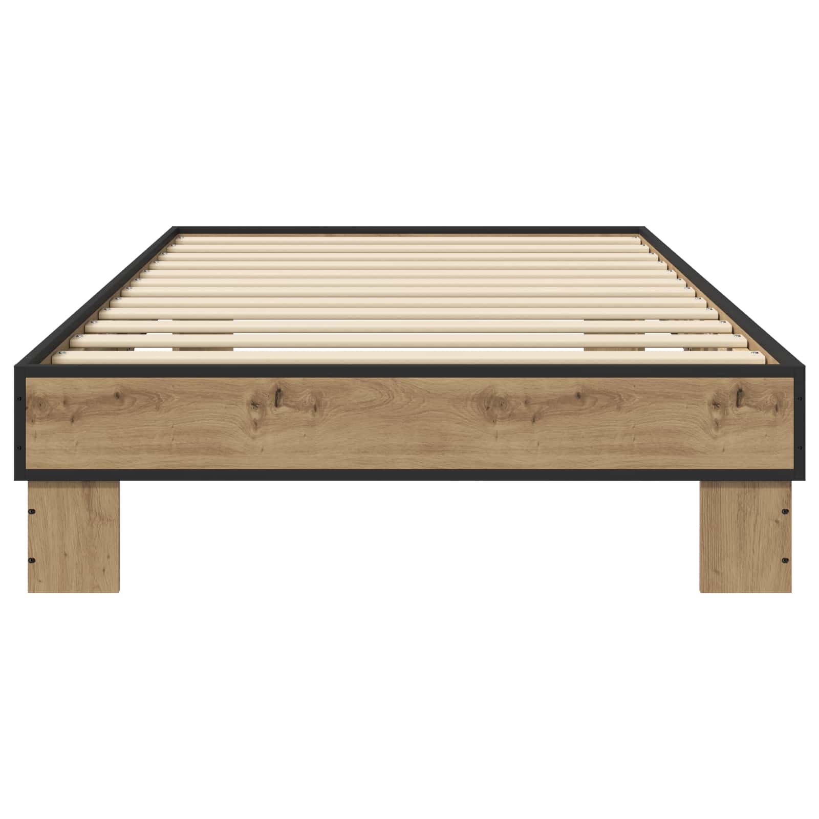 Bedframe Artisanaal eiken 80 x 200 cm Bewerkt hout is nu te koop bij PeponiXL, paradijselijk wonen!