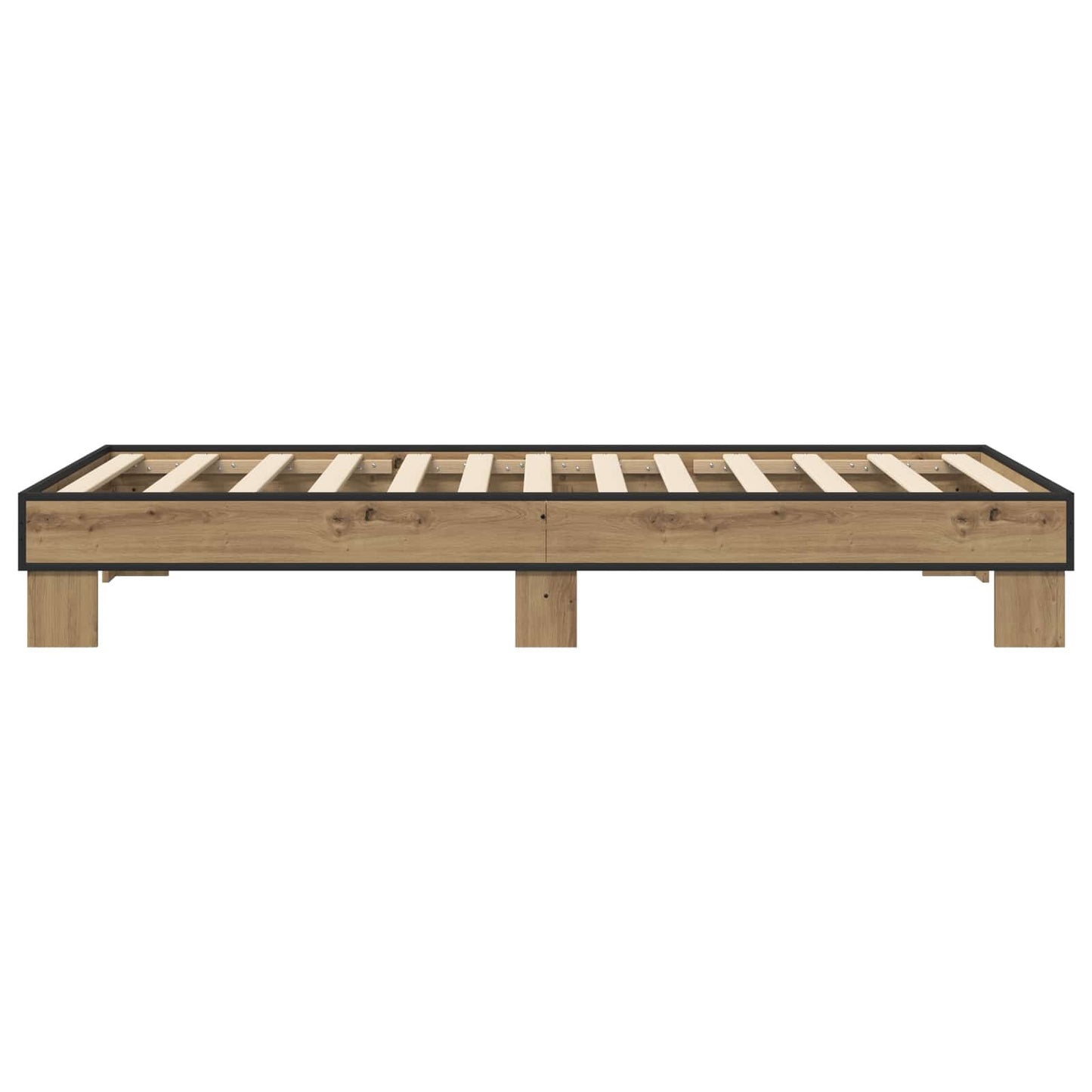 Bedframe Artisanaal eiken 80 x 200 cm Bewerkt hout is nu te koop bij PeponiXL, paradijselijk wonen!