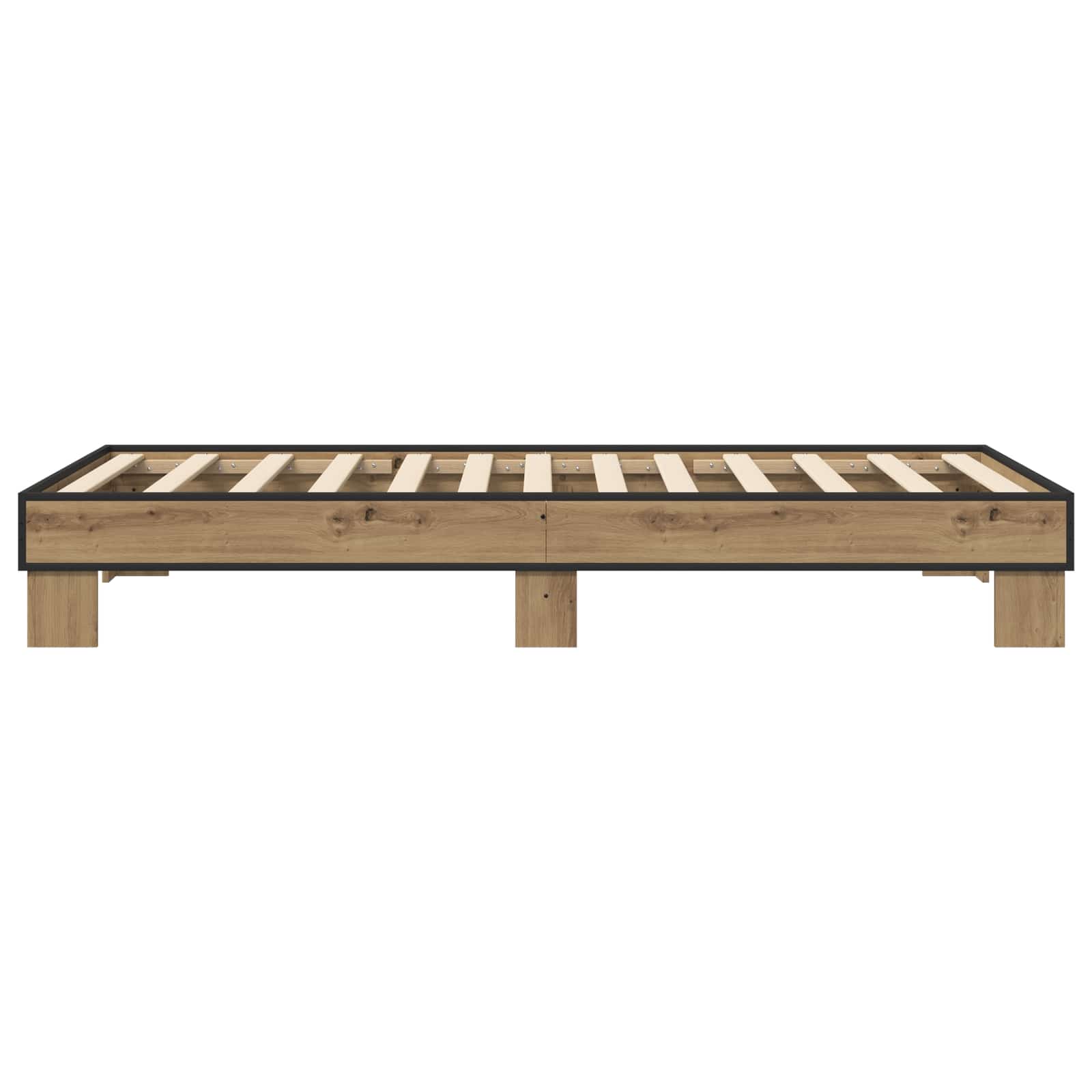 Bedframe Artisanaal eiken 80 x 200 cm Bewerkt hout is nu te koop bij PeponiXL, paradijselijk wonen!