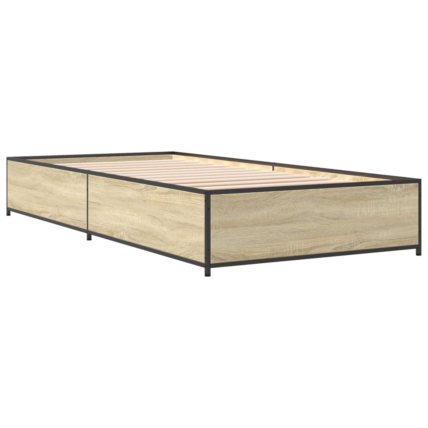 Bedframe Sonoma Eiken 80 x 200 cm Bewerkt hout is nu te koop bij PeponiXL, paradijselijk wonen!