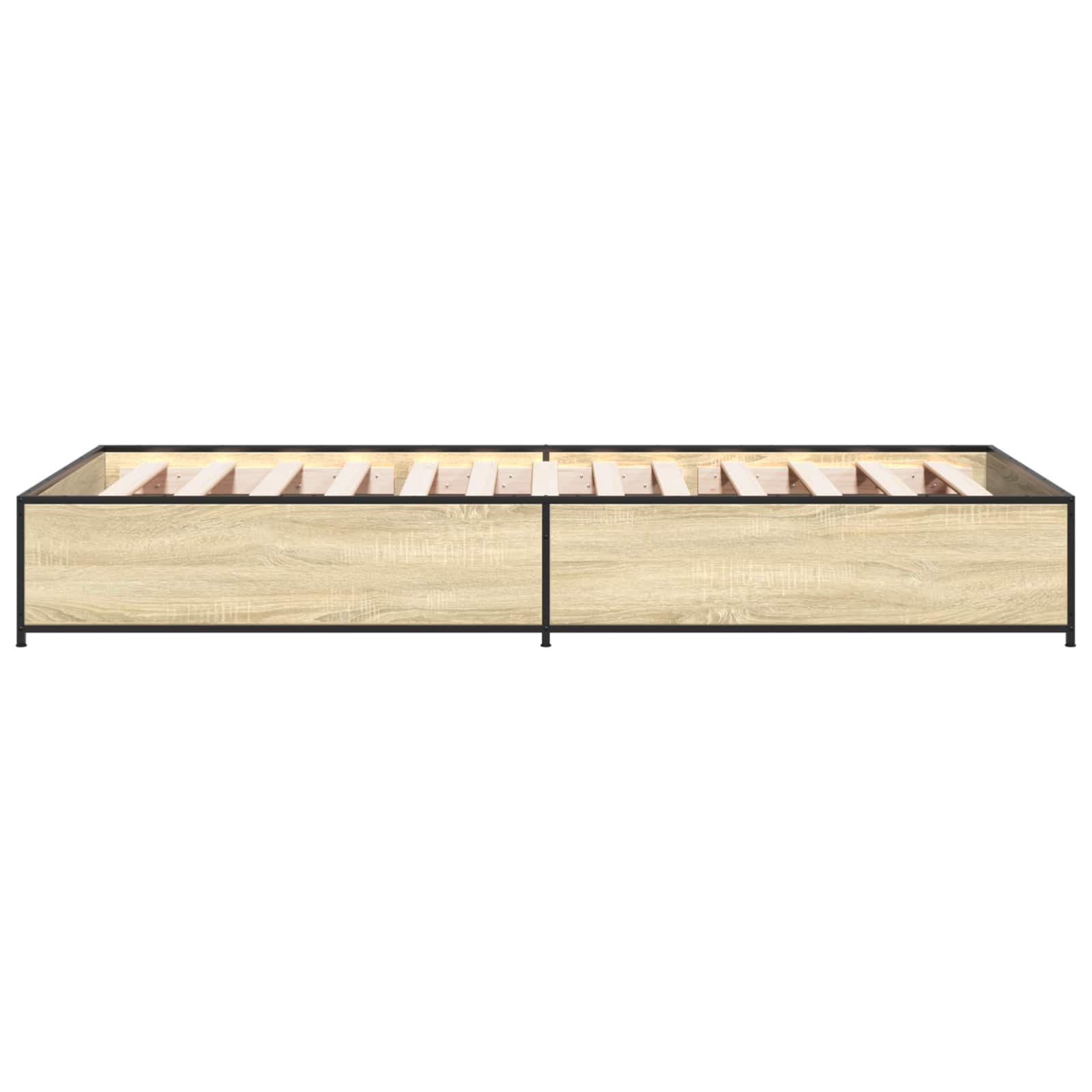 Bedframe Sonoma Eiken 80 x 200 cm Bewerkt hout is nu te koop bij PeponiXL, paradijselijk wonen!