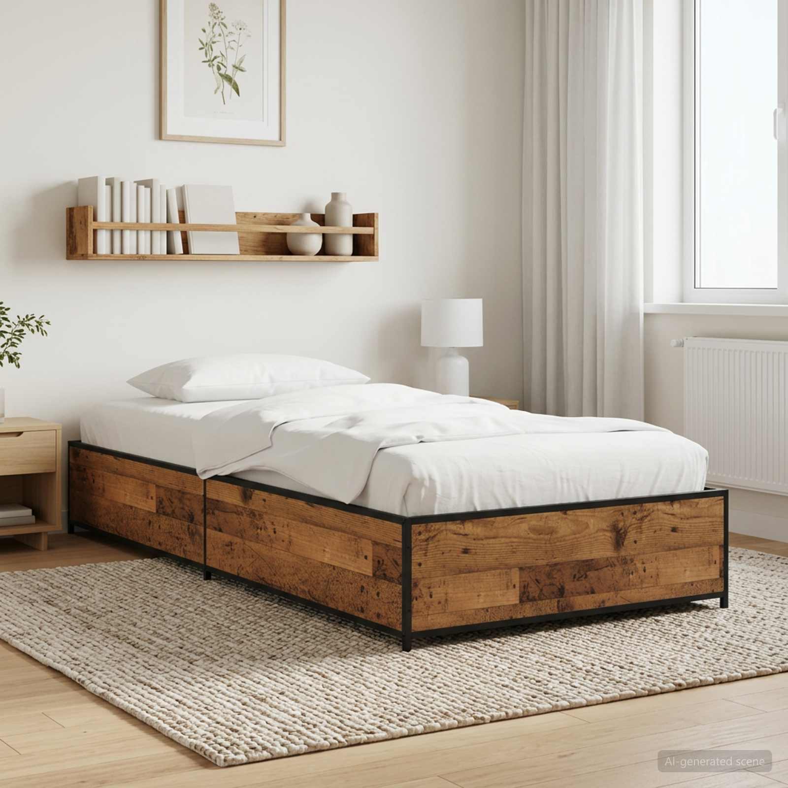 Bedframe Oud hout 80 x 200 cm Bewerkt hout is nu te koop bij PeponiXL, paradijselijk wonen!