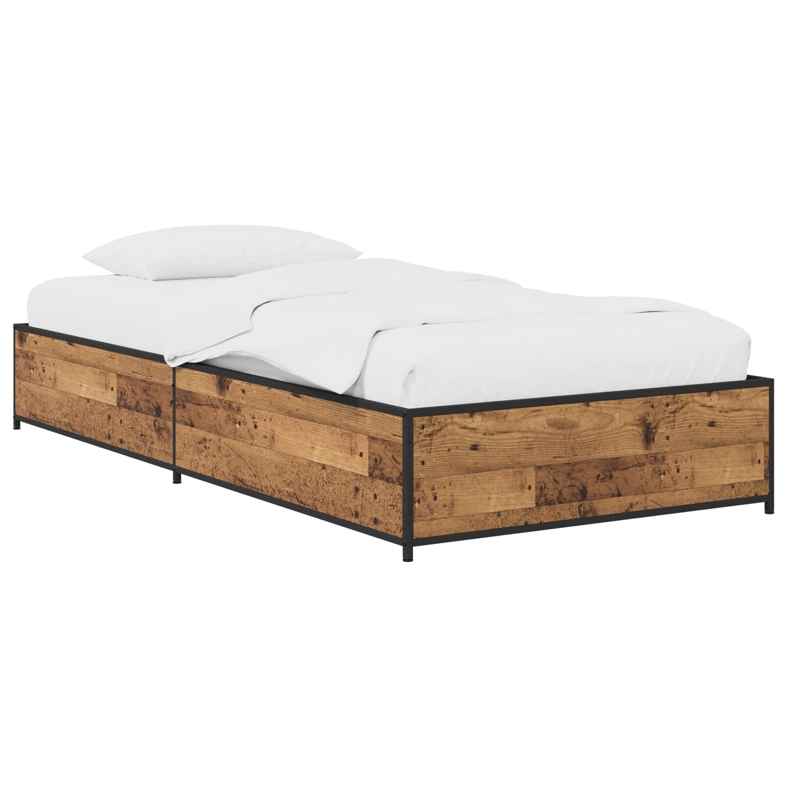 Bedframe Oud hout 80 x 200 cm Bewerkt hout is nu te koop bij PeponiXL, paradijselijk wonen!
